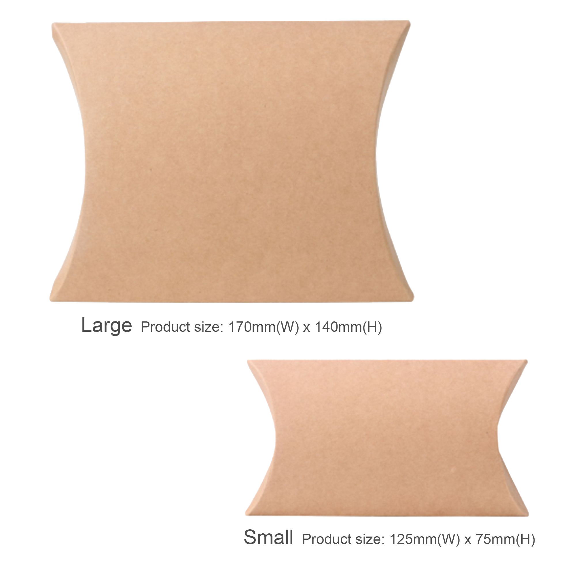 Small Brown Kraft Pillow Box(125 x 75 x 30mm) - Image 3