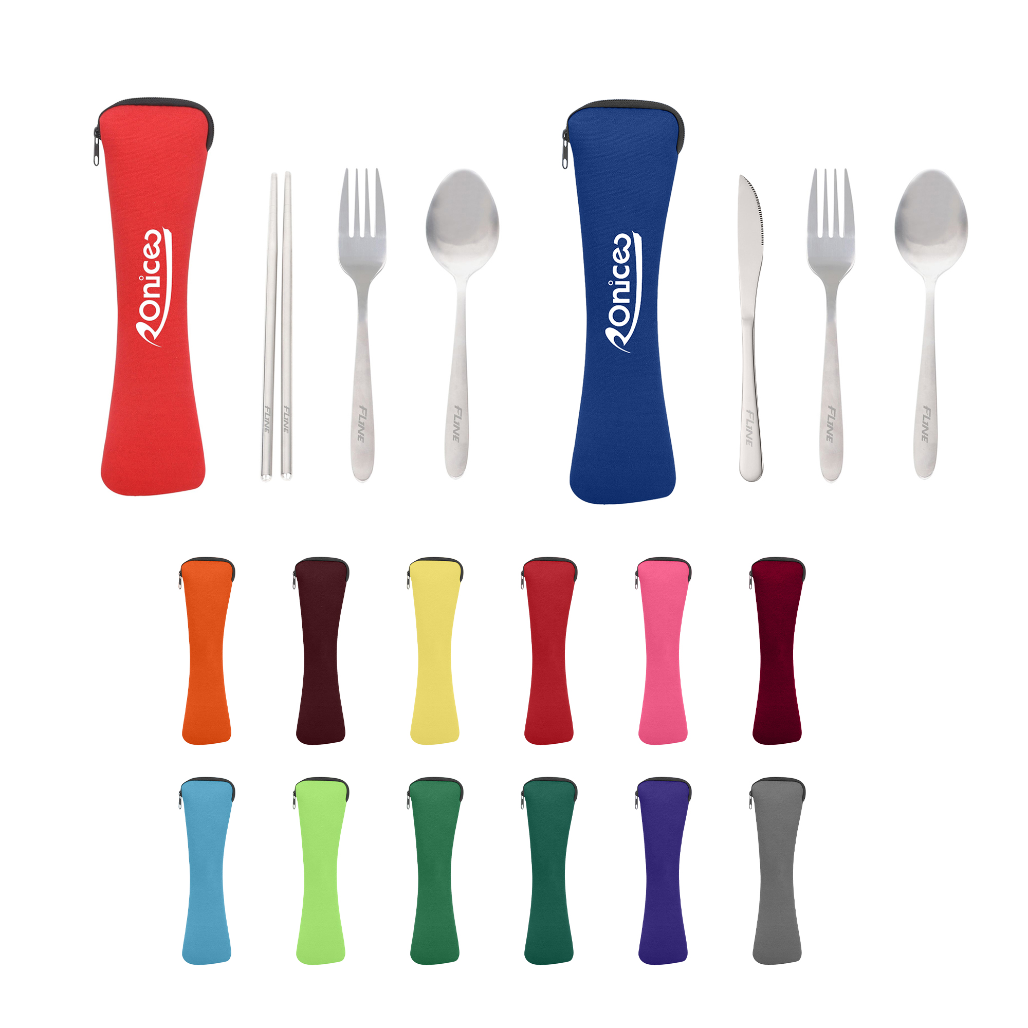 3 piece Stainless Steel Travel Utensils Set