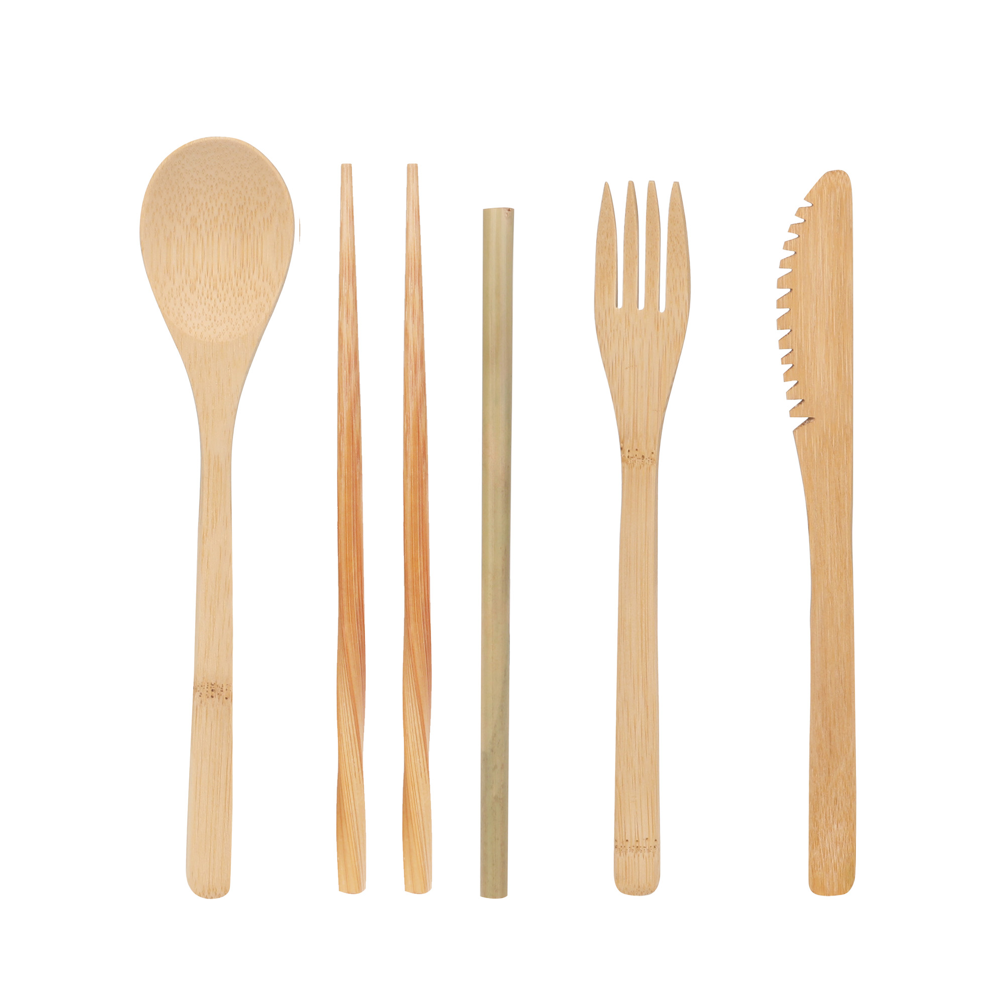 6 pieces Bamboo Cutlery Set - Image 8