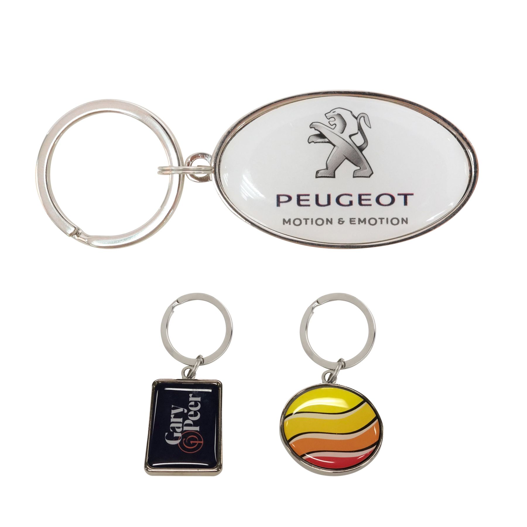 Custom Shaped Metal Epoxy Domed Keyring - Image 2
