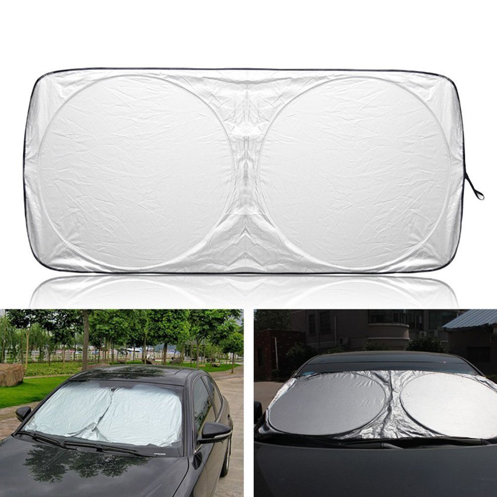 Twin Circular Reflective Car Sunshade - Image 4
