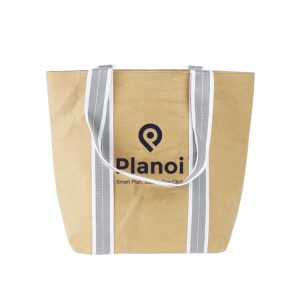 Small Washable Kraft Paper Bag with Cotton Handle(390x330x105mm)