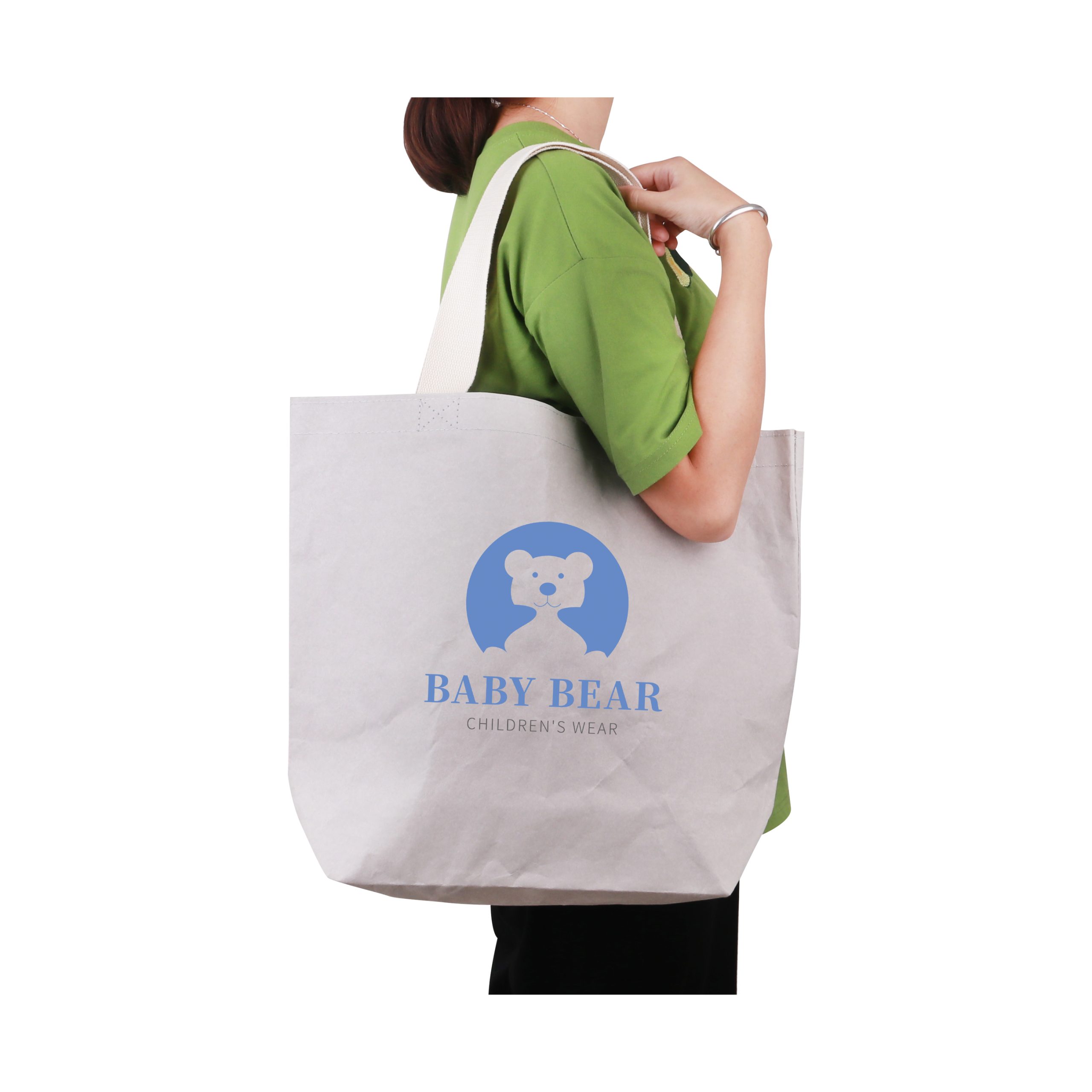 Large Washable Kraft Paper Bag with Cotton Handle(430x345x125mm) - Image 7