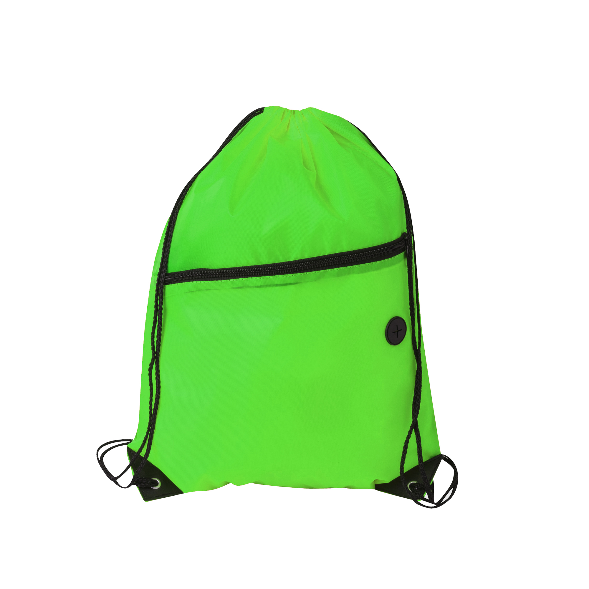 Polyester Drawstring Bag with Zippered Pocket - Image 10