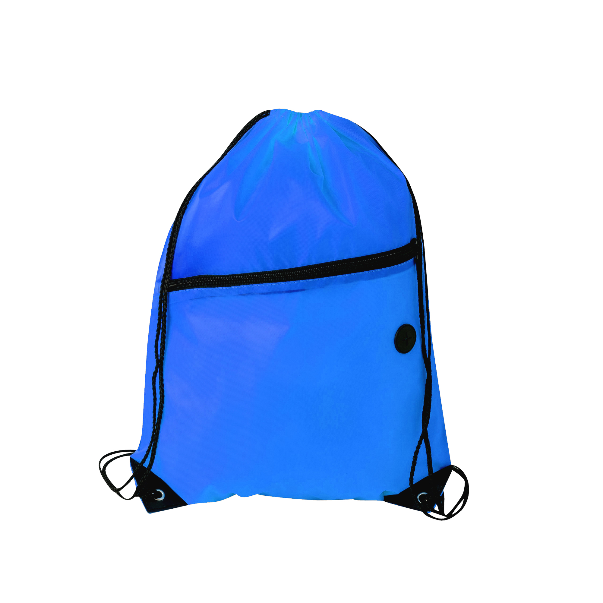 Polyester Drawstring Bag with Zippered Pocket - Image 9