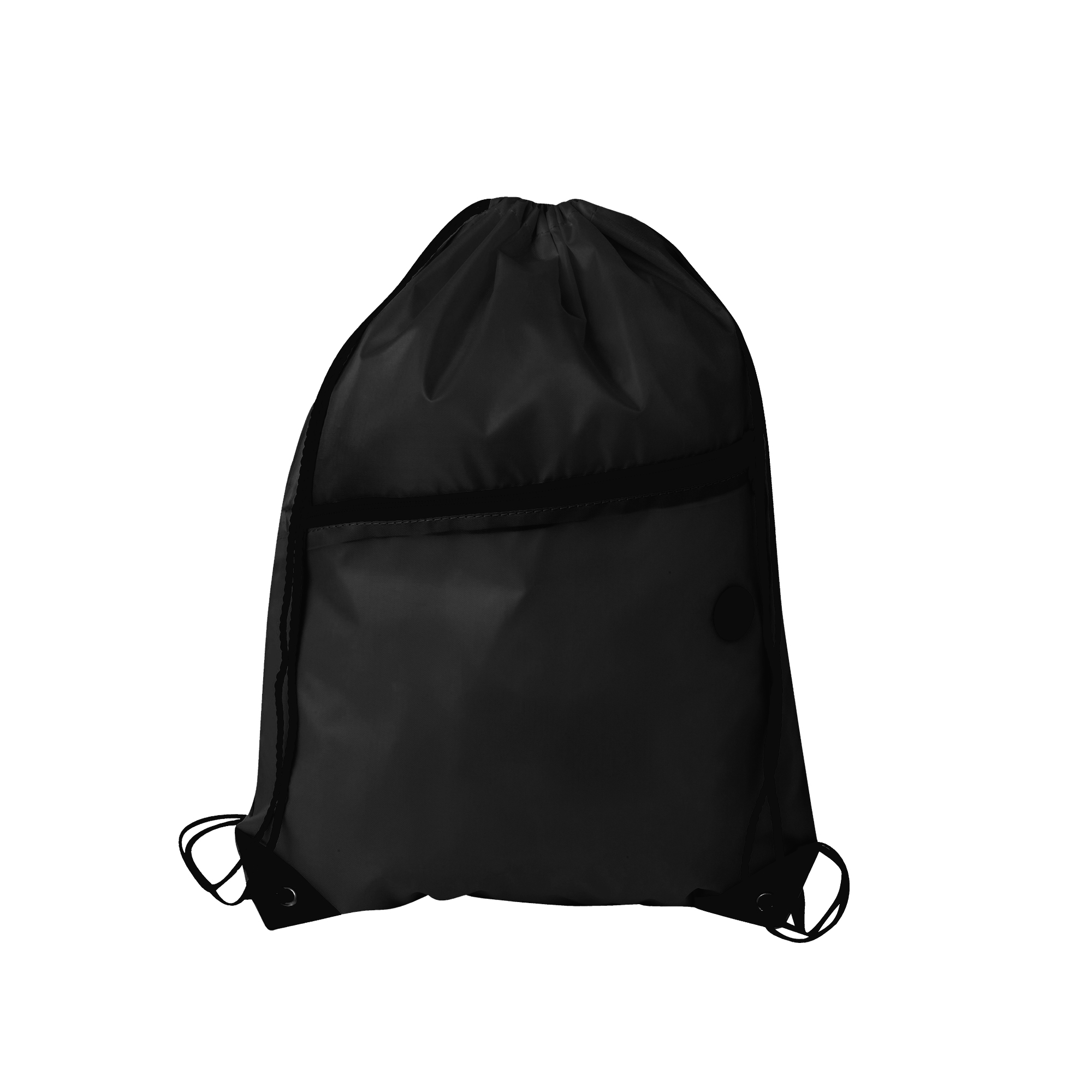Polyester Drawstring Bag with Zippered Pocket - Image 5