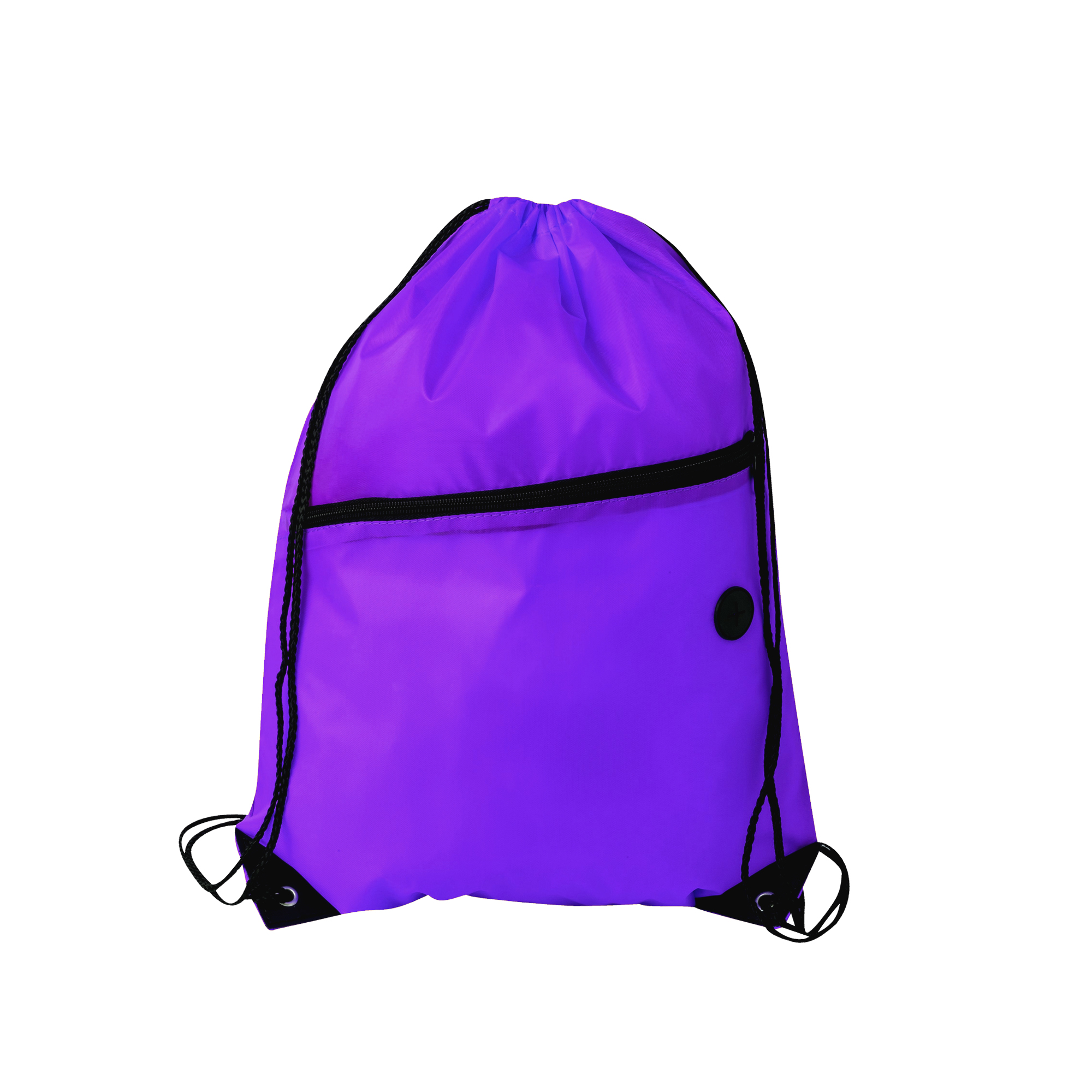 Polyester Drawstring Bag with Zippered Pocket - Image 12