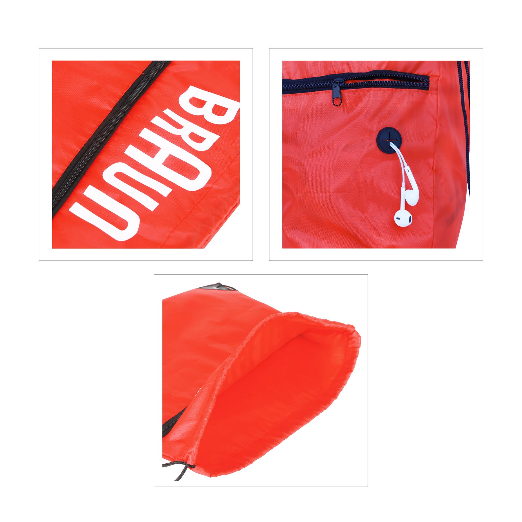 Polyester Drawstring Bag with Zippered Pocket - Image 17