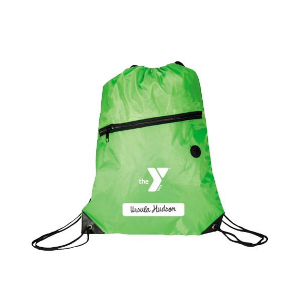 Polyester Drawstring Bag with Zippered Pocket - Image 15