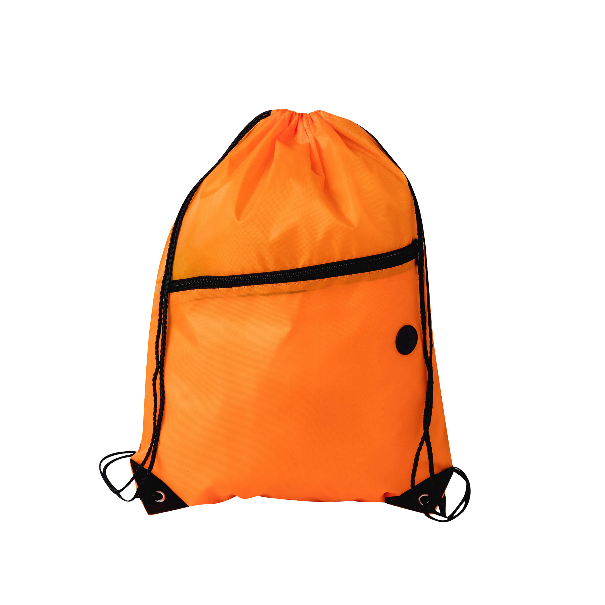 Polyester Drawstring Bag with Zippered Pocket - Image 4