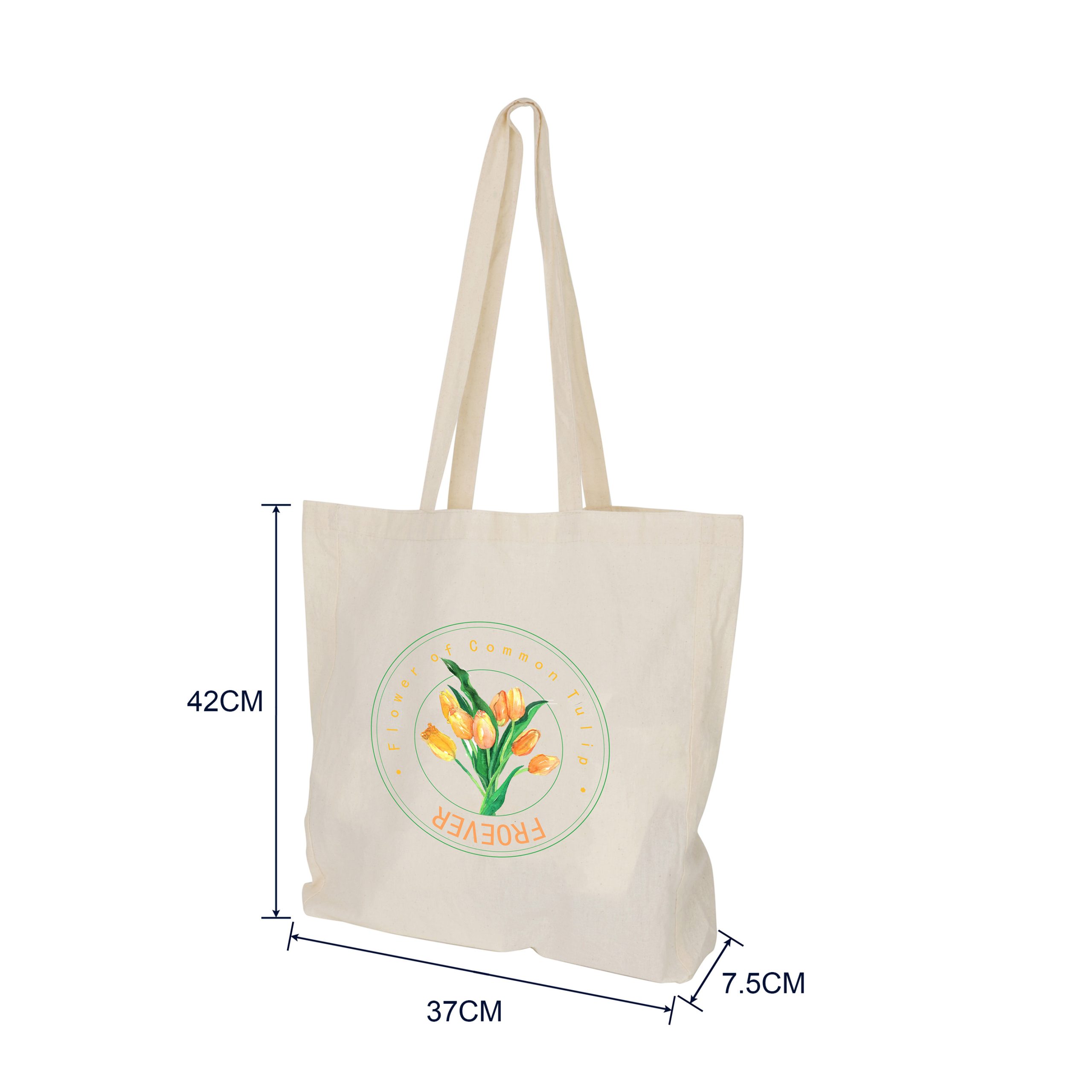 170gsm Long Handle Calico Bag with Gusset - Image 3