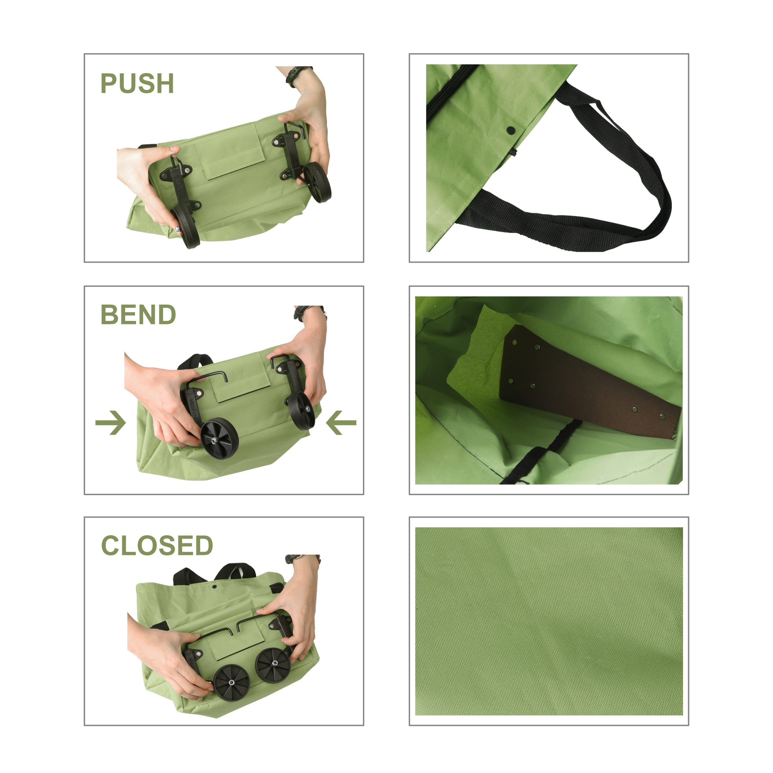 2 in 1 Collapsible Shopping Trolley Bag - Image 7