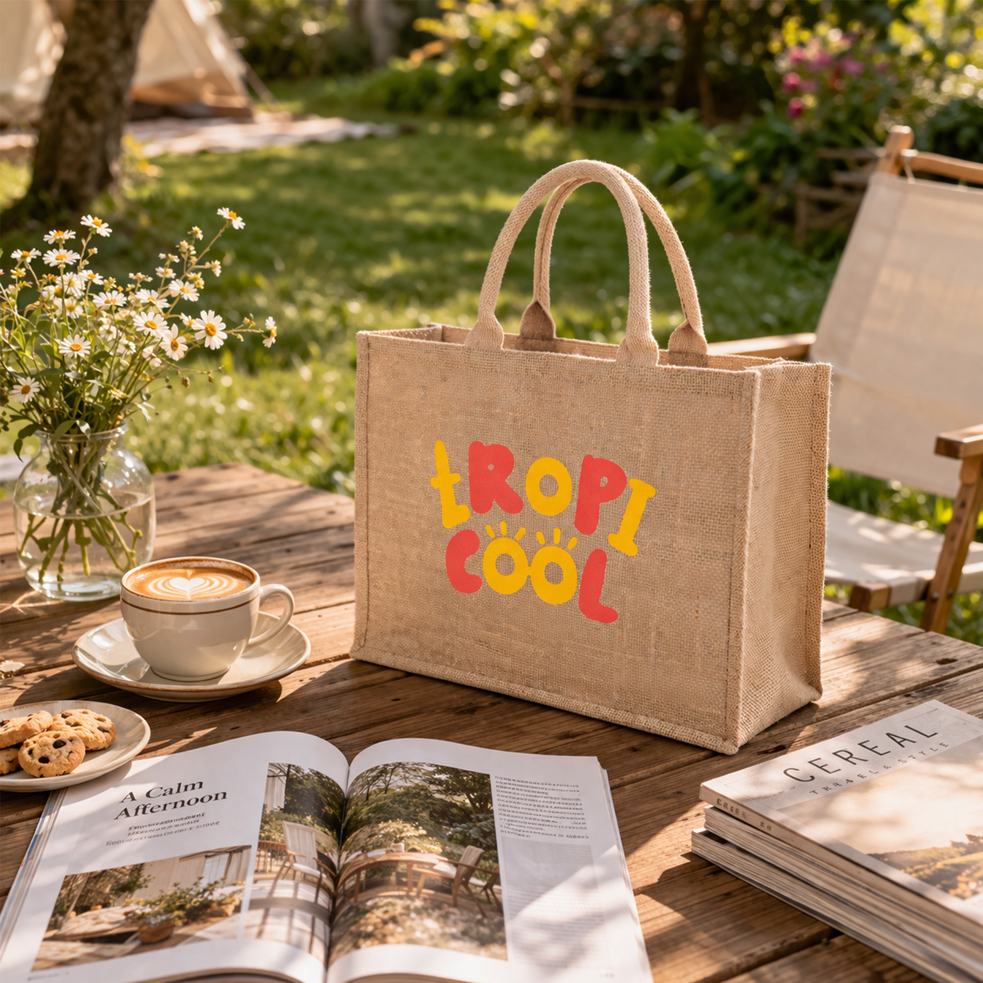 Natural Jute Tote Bag - Image 6