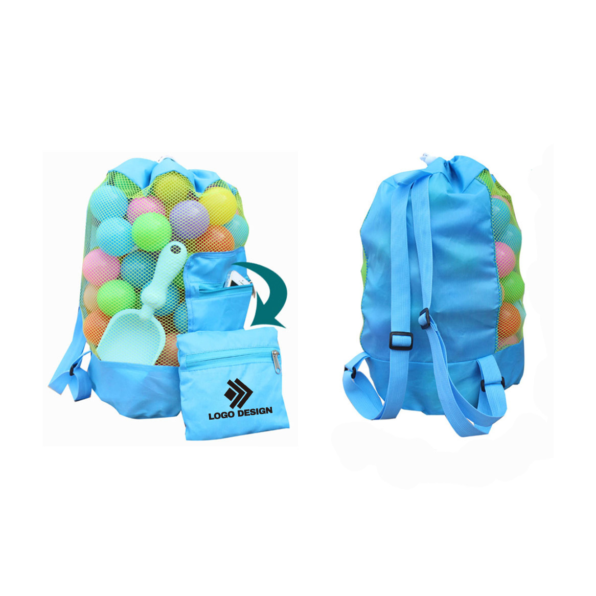 Foldable Mesh Drawstring Backpack - Image 13