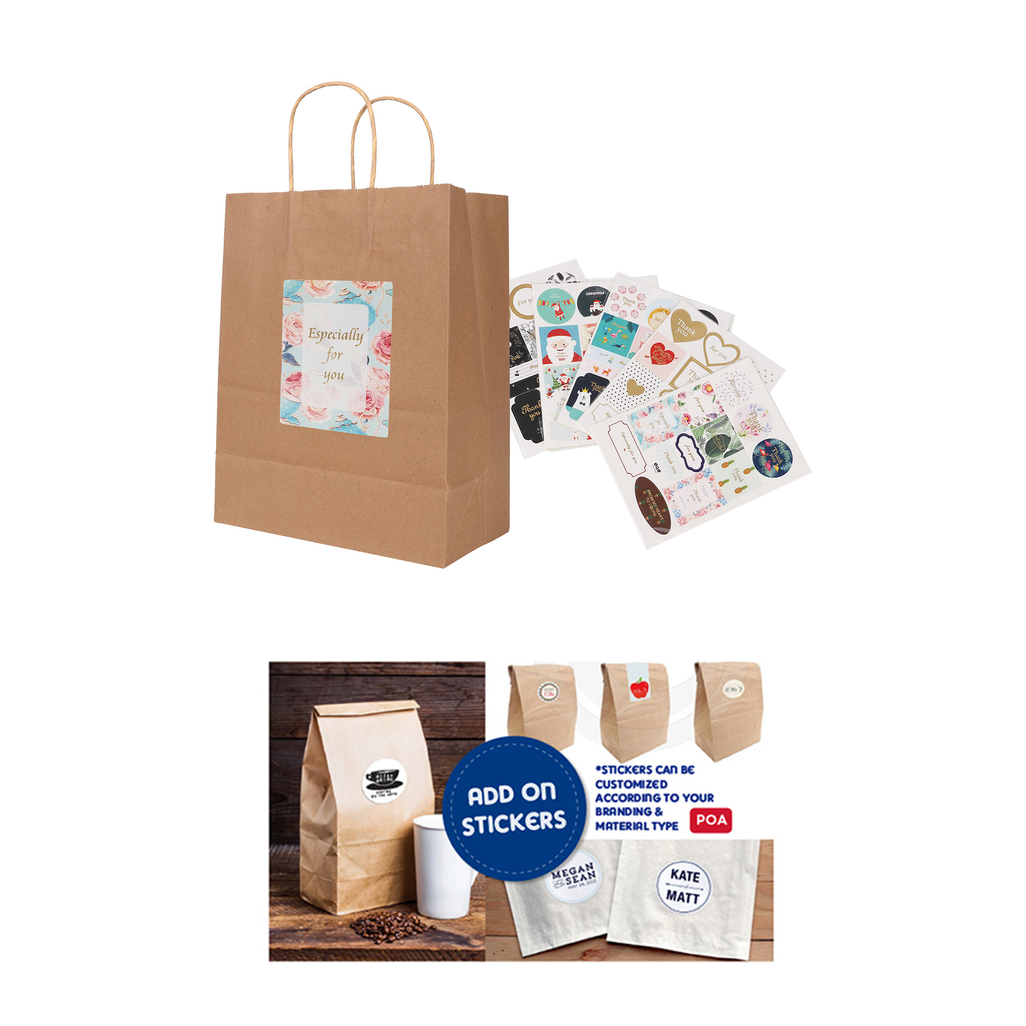 Twisted Handle Kraft Paper Bag(260x330x120mm) - Image 9