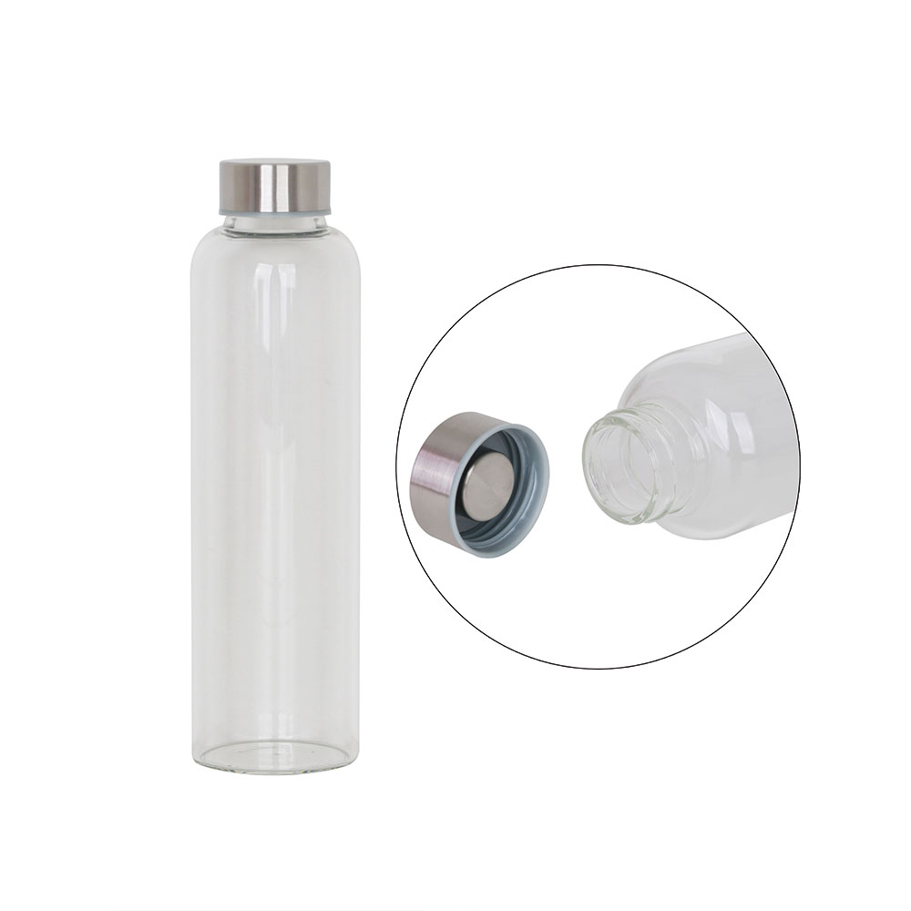 550ml Glass Drink Bottle with Stainless steel Lid - Image 3