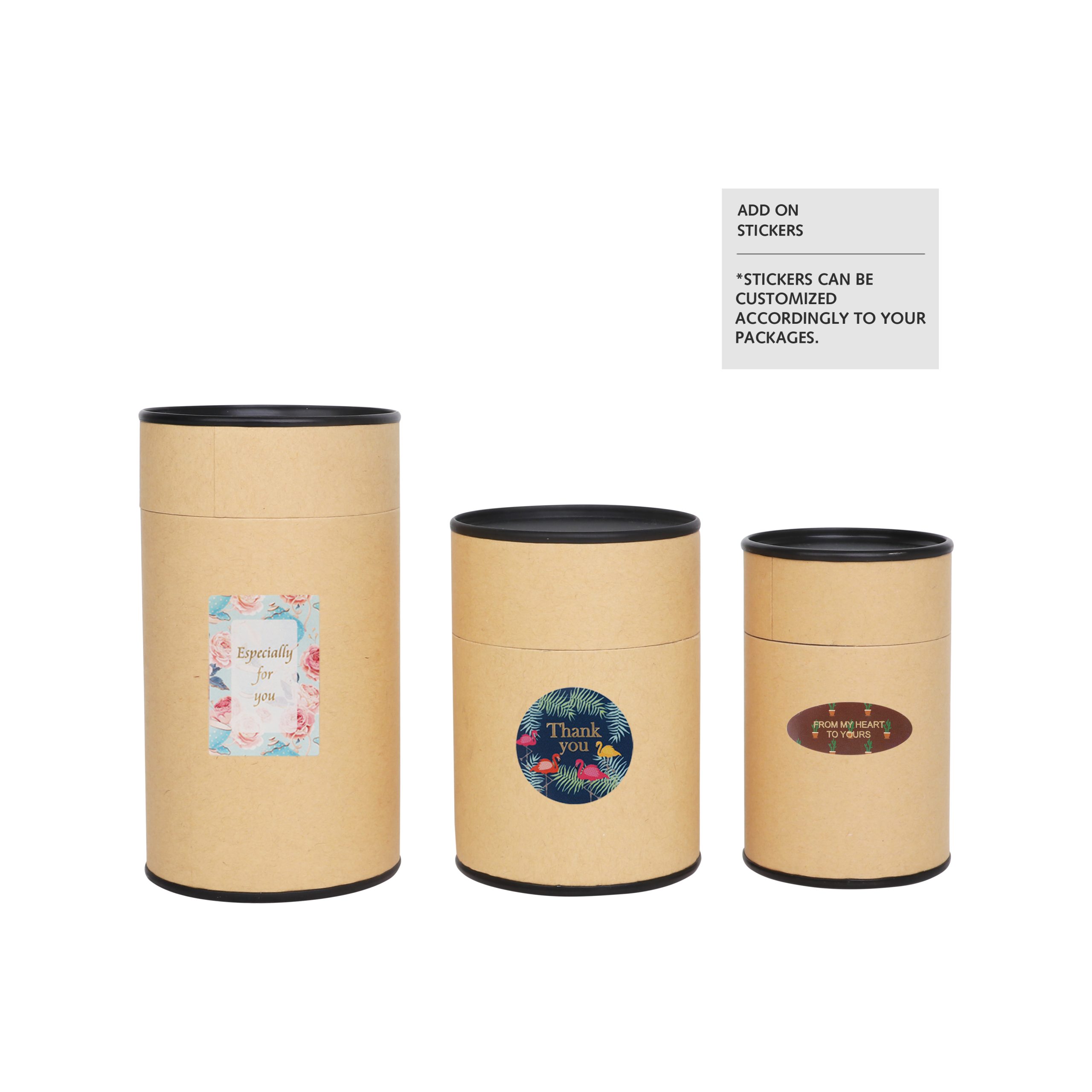 Small Kraft Paper Cylinders with Black Lid (55 x 90mm) - Image 8