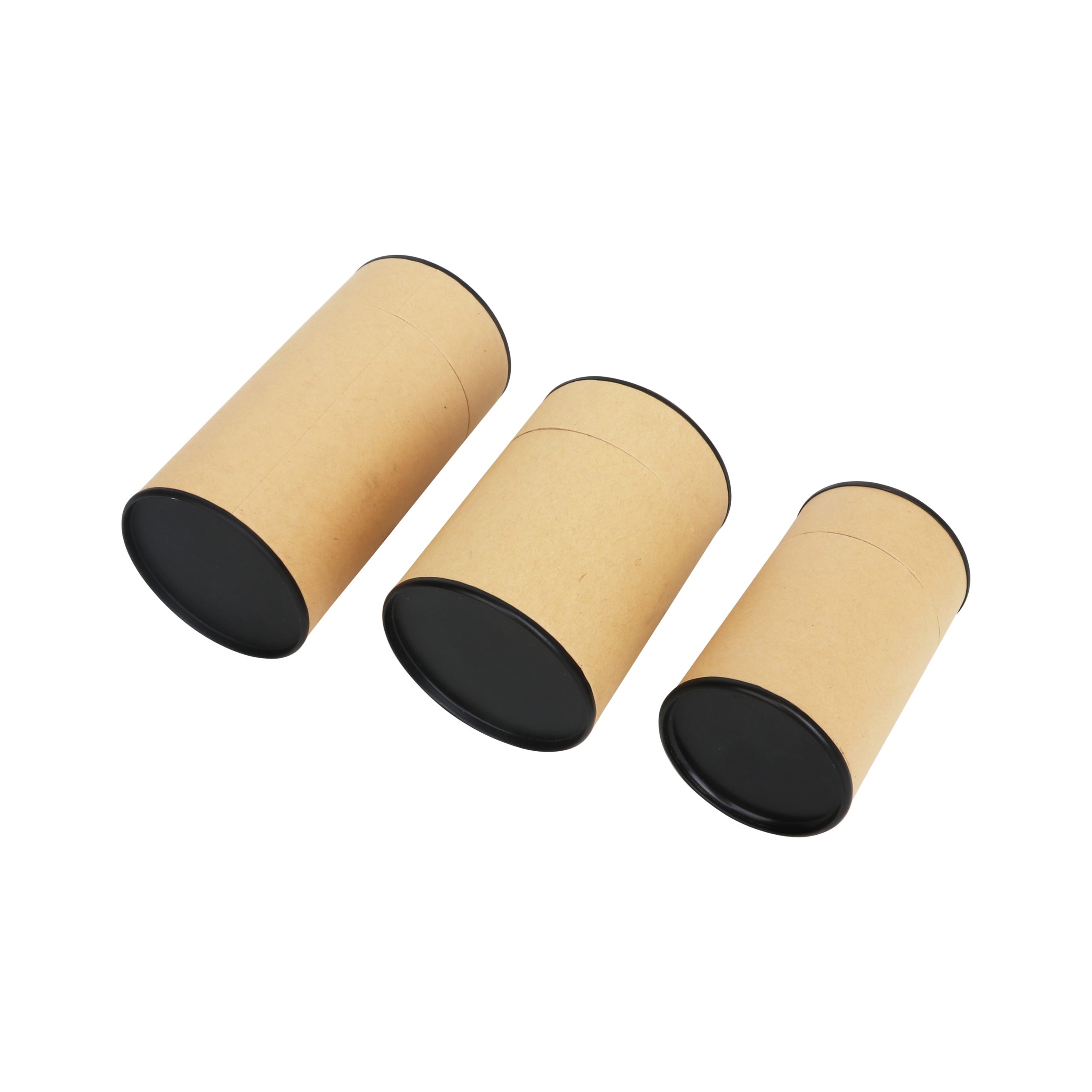 Small Kraft Paper Cylinders with Black Lid (55 x 90mm) - Image 5