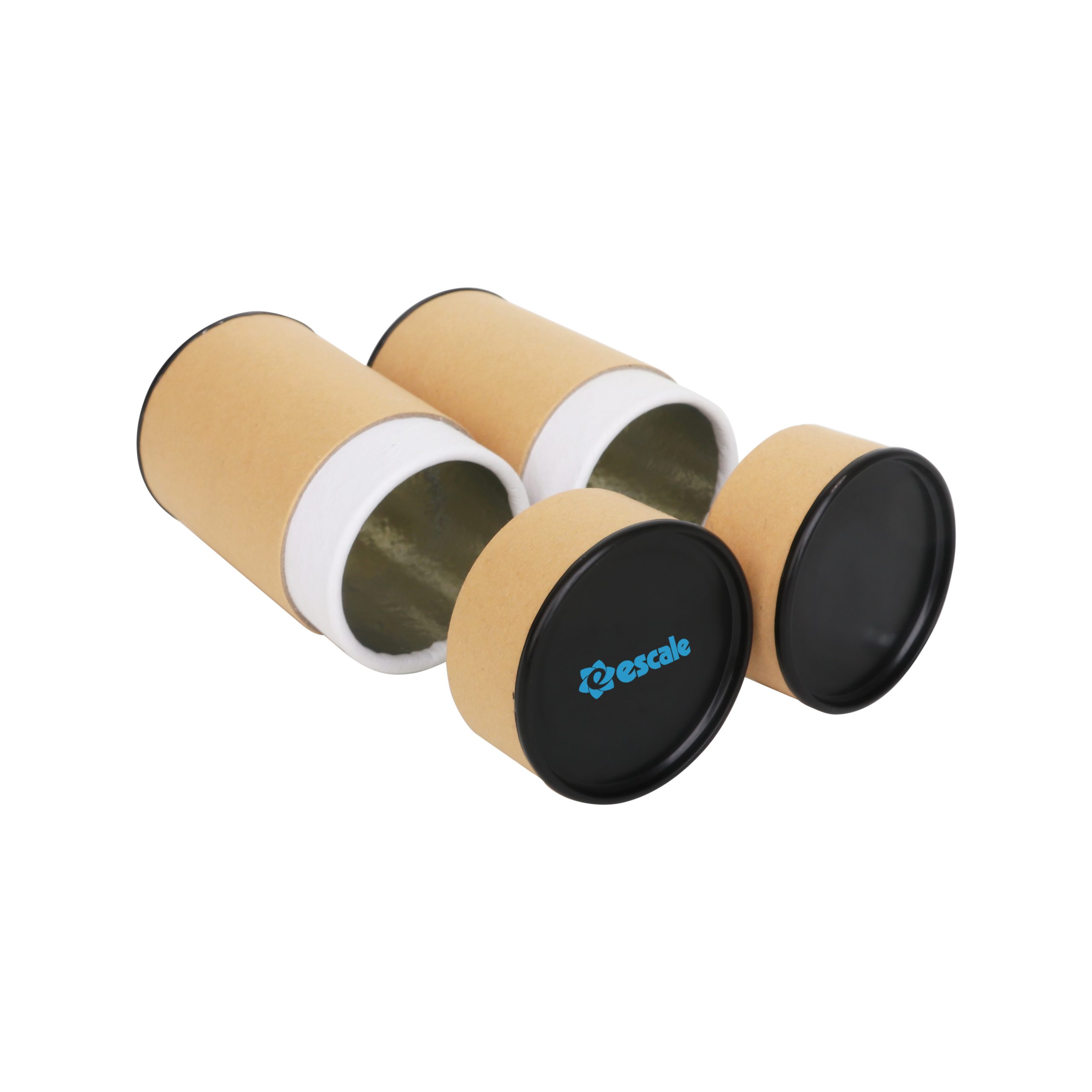 Medium Kraft Paper Cylinders with Black Lid (65 x 90mm) - Image 4