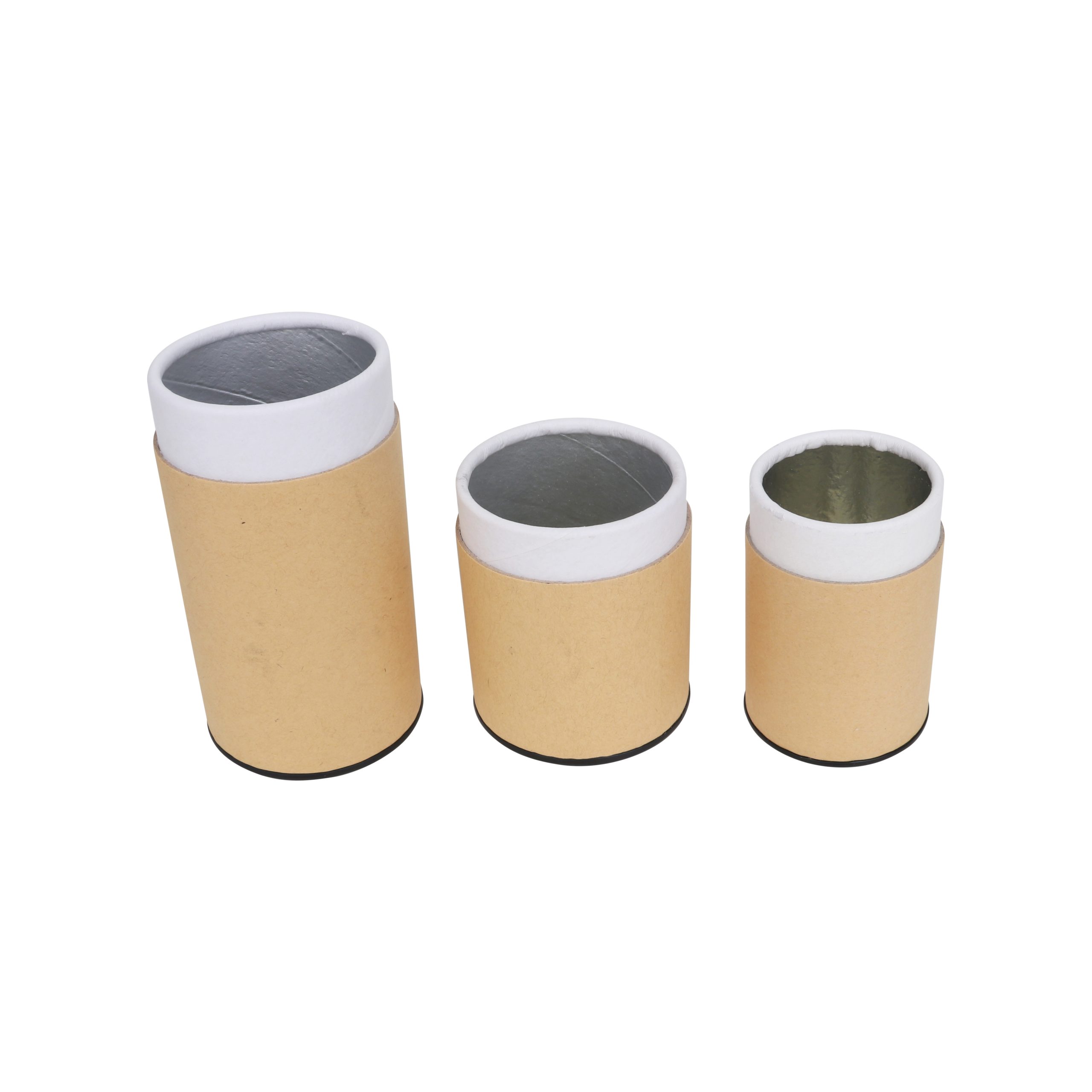Medium Kraft Paper Cylinders with Black Lid (65 x 90mm) - Image 6