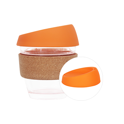 8 OZ Reusable Glass Coffee Cup with Cork Band - Image 10