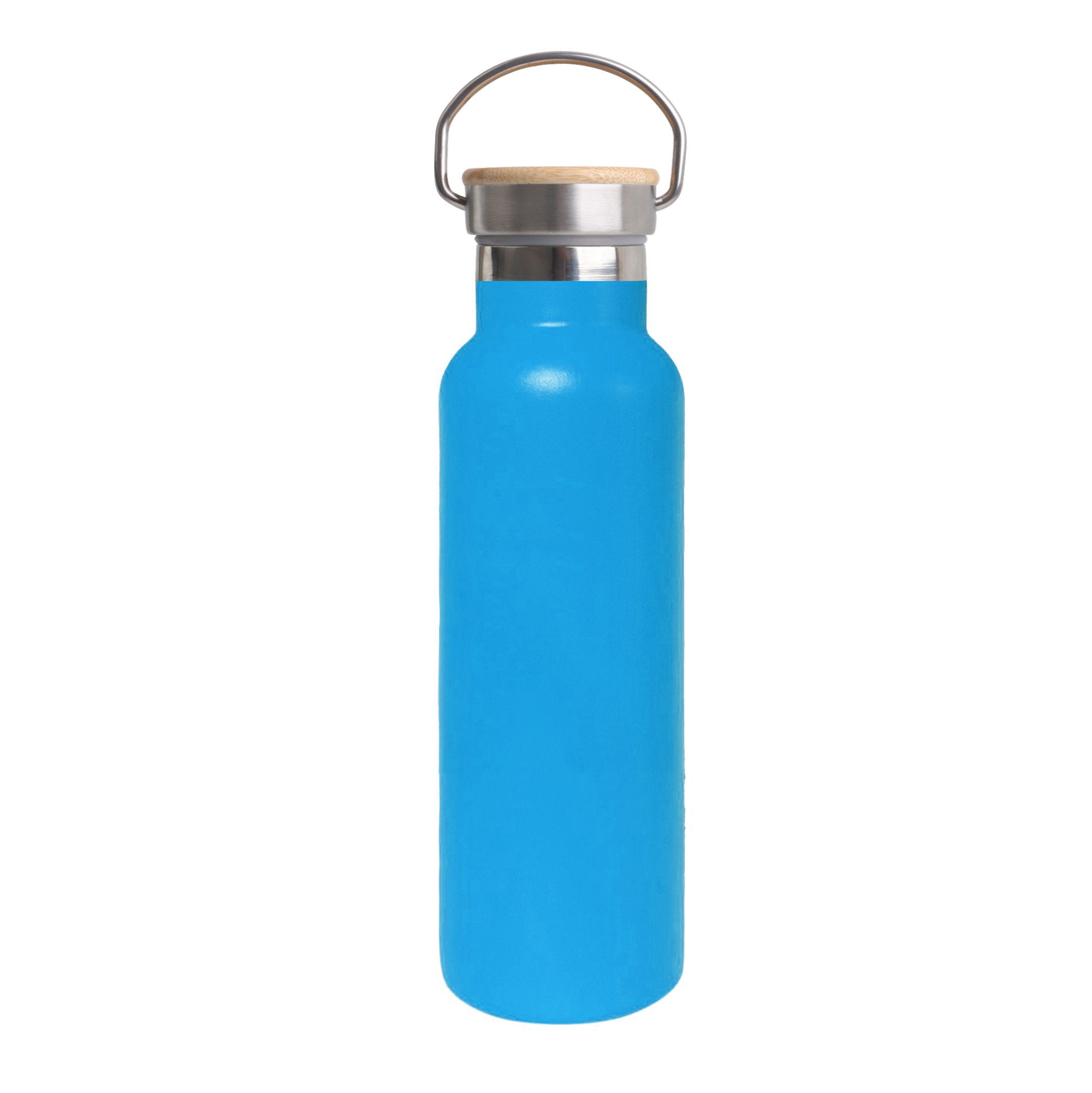 600ml Double Wall Vacuum Bottle with Bamboo Lid - Image 2