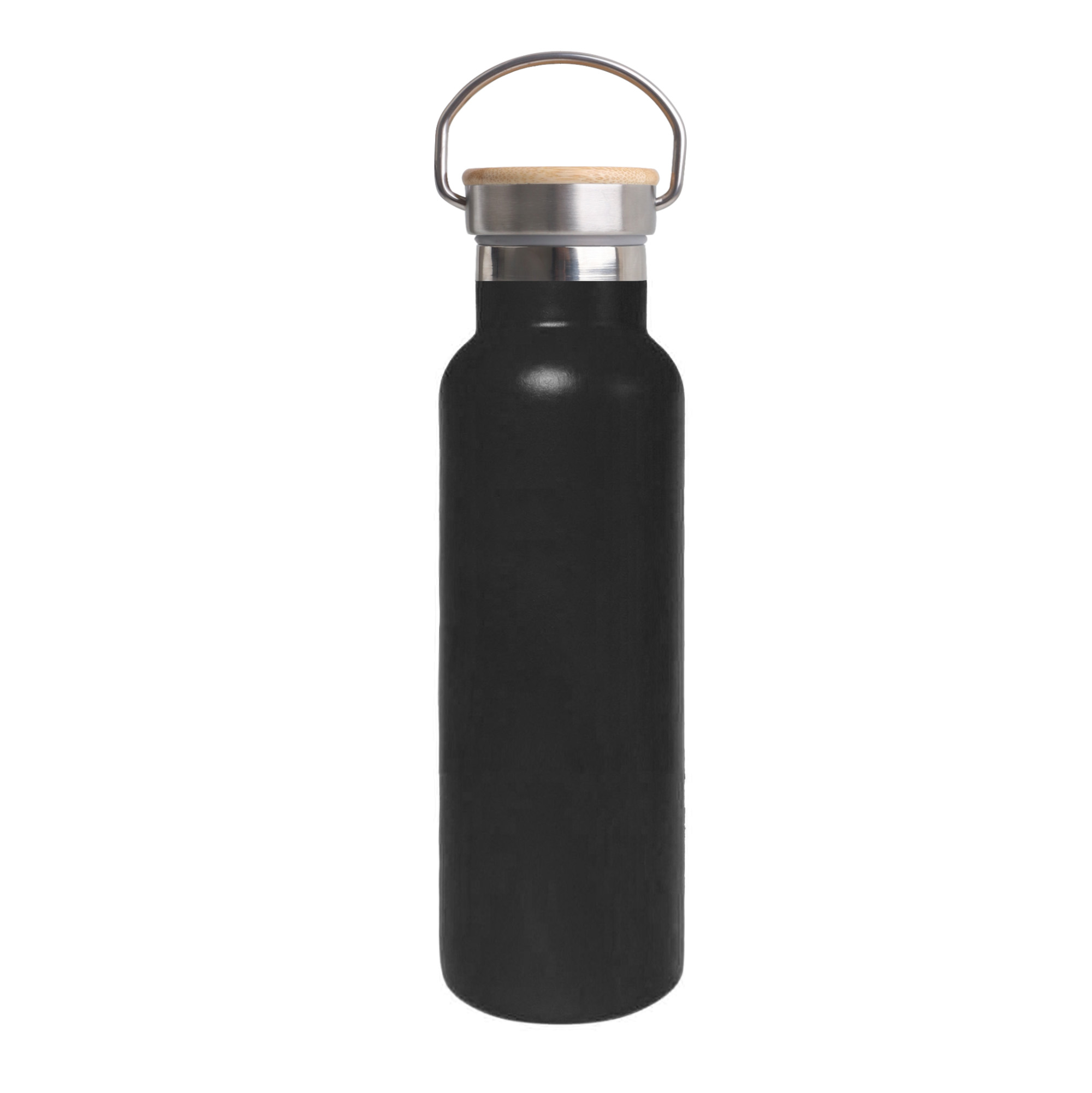 600ml Double Wall Vacuum Bottle with Bamboo Lid - Image 3