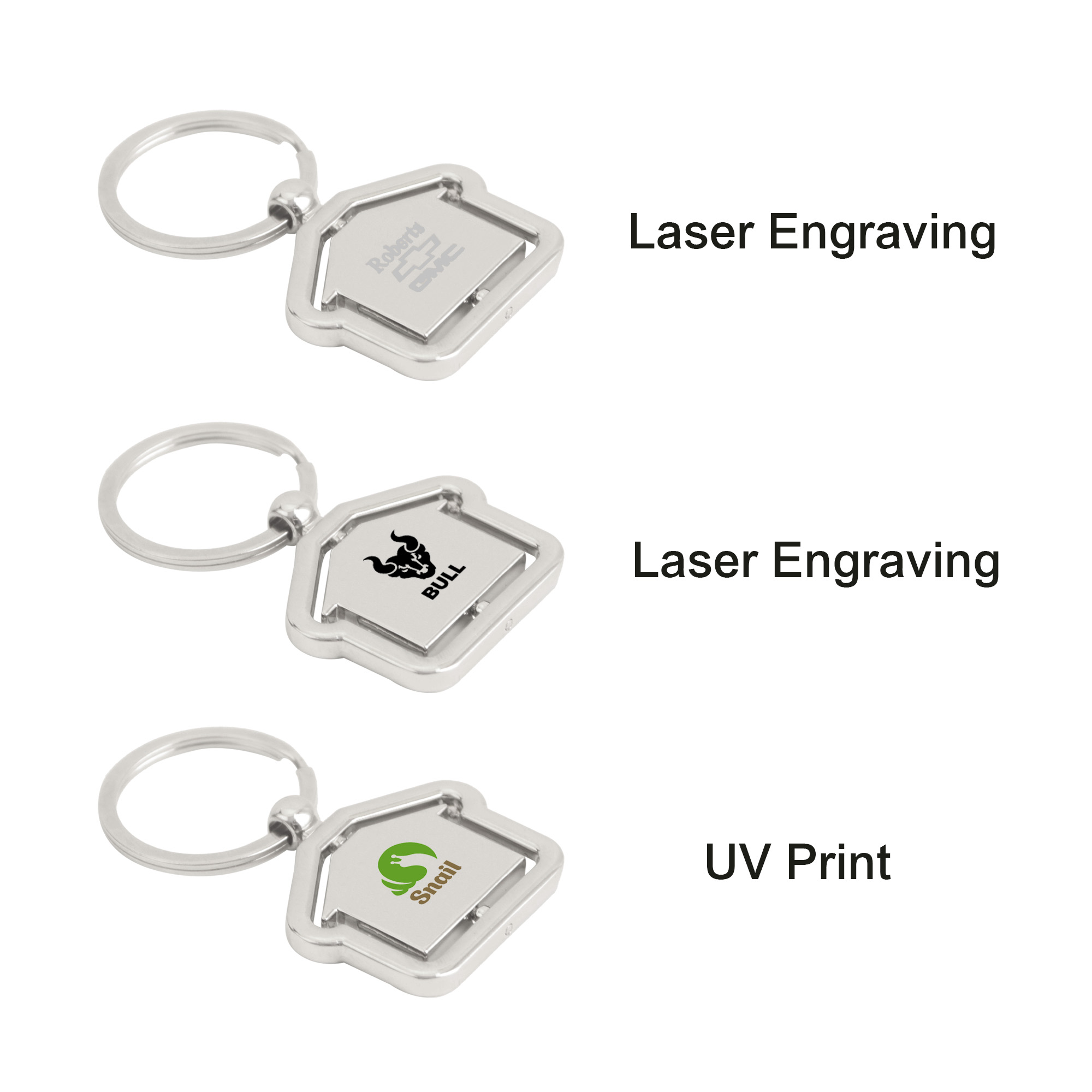 Spinning House Metal Keyring - Image 5