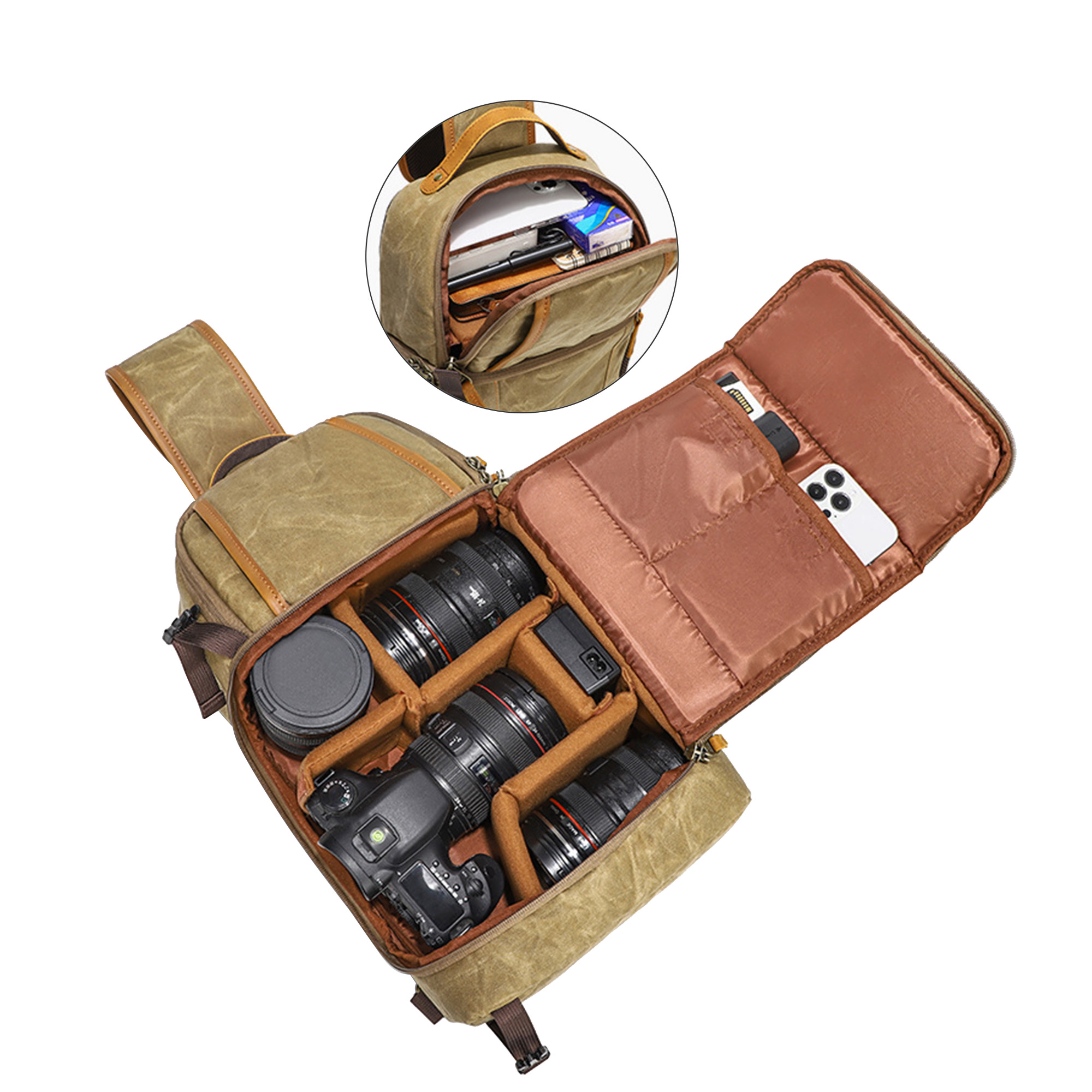Waxed Canvas Camera Sling Bag - Image 6