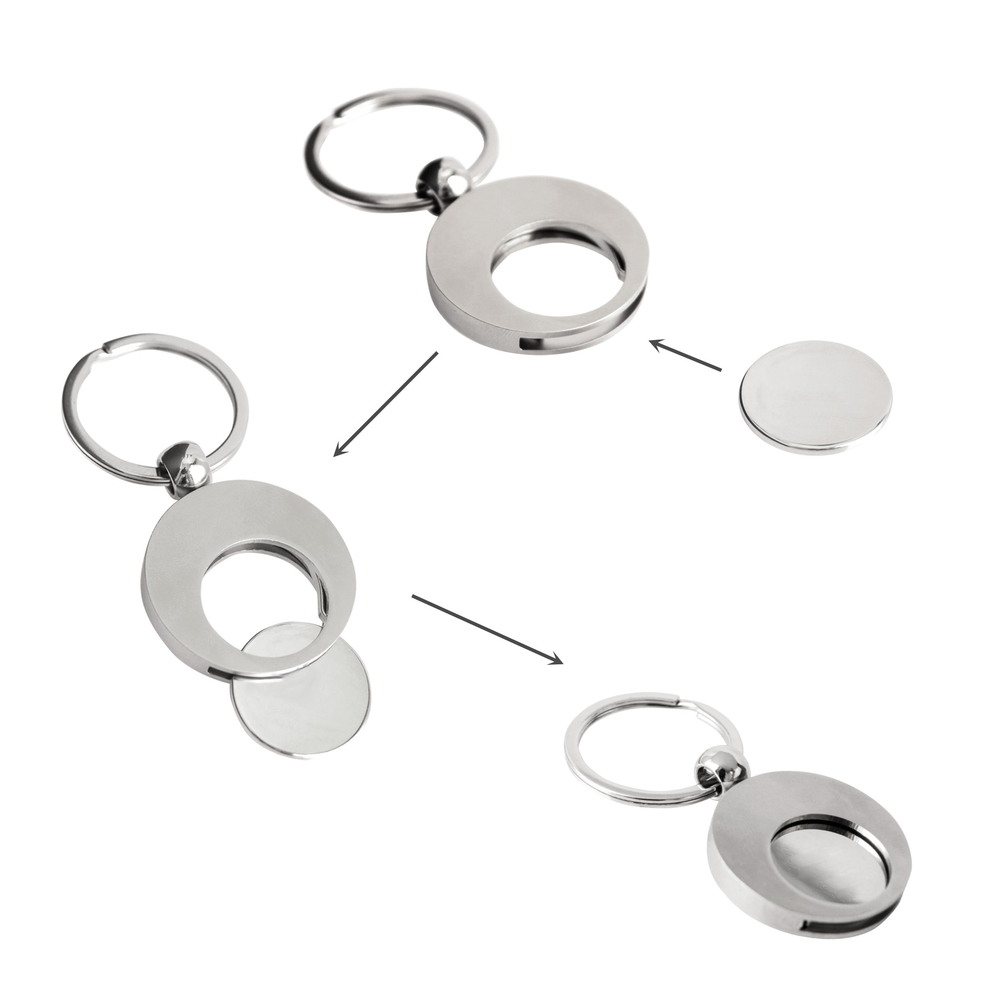 Round Trolley Coin Keyring - Image 5