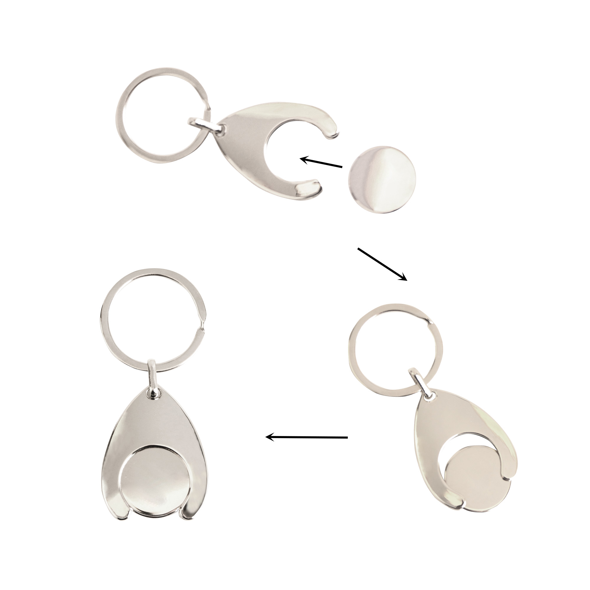 Teardrop Trolley Coin Keyring - Image 5