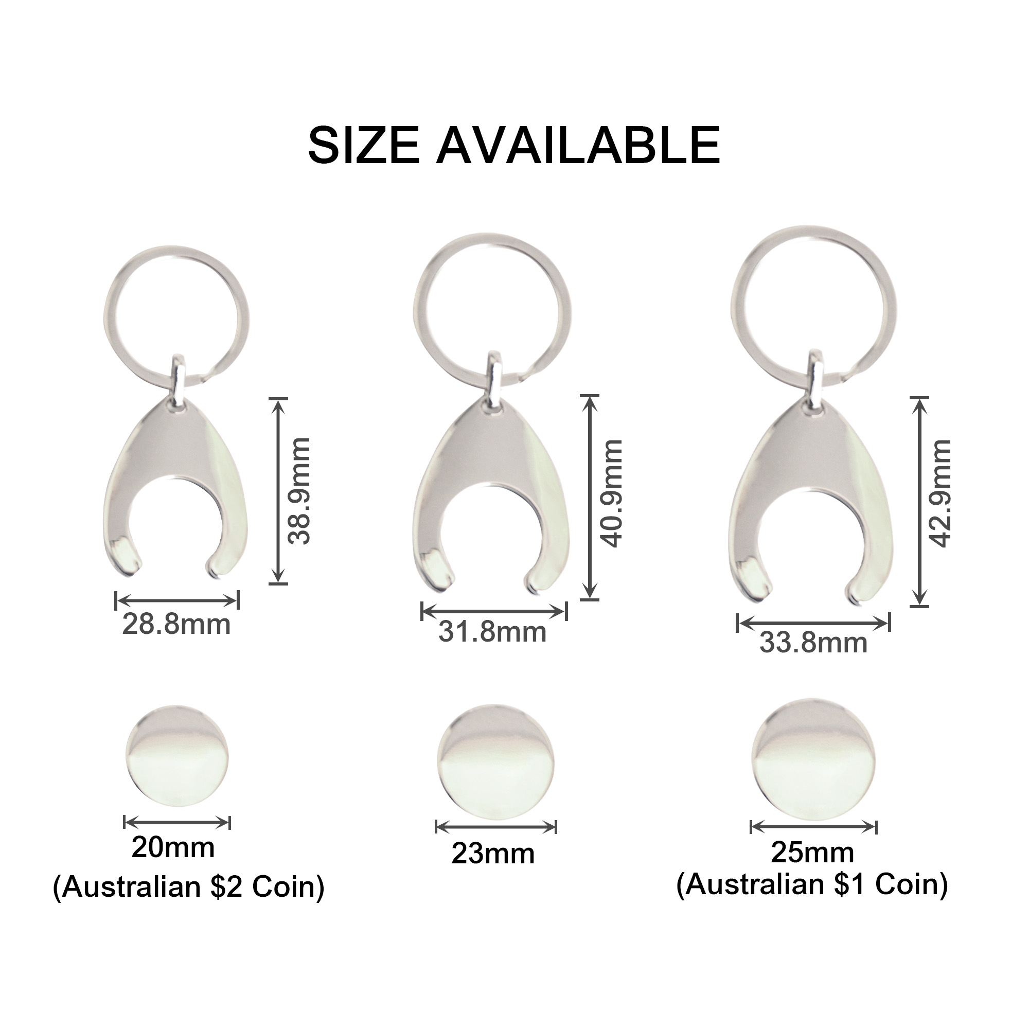 Teardrop Trolley Coin Keyring - Image 3