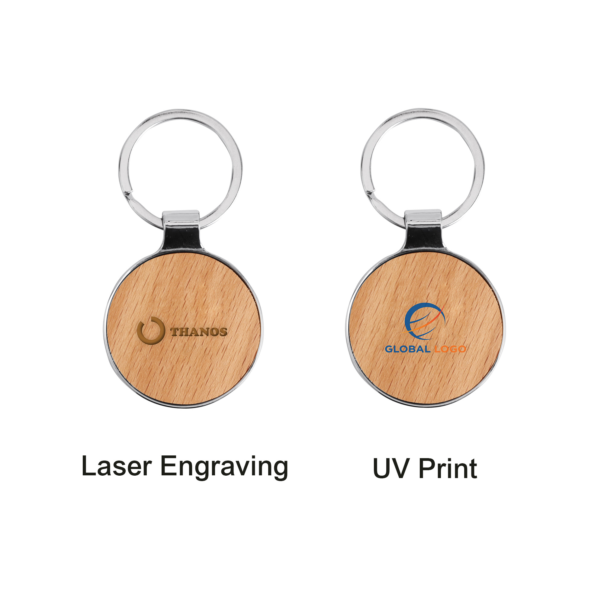 Round Wooden Keyring - Image 4