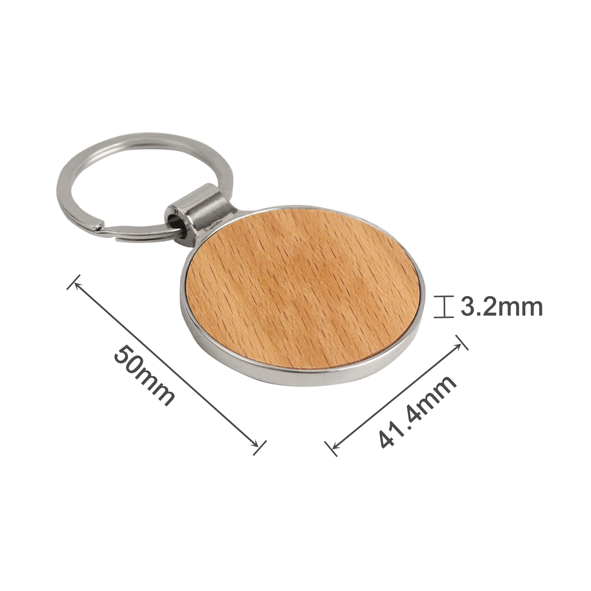 Round Wooden Keyring - Image 3