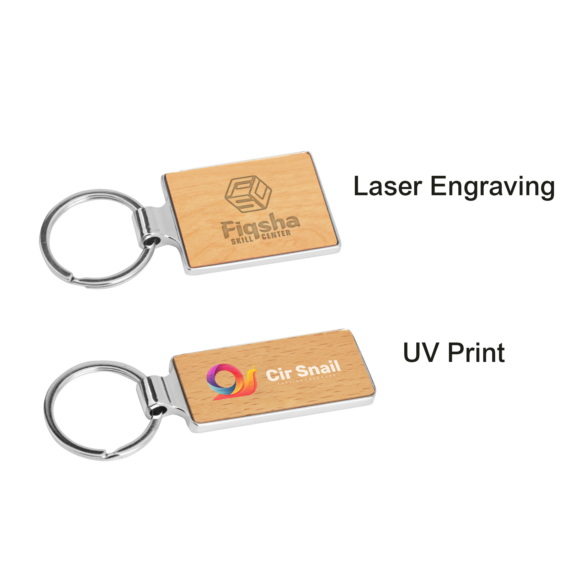 Rectangle Wooden Keyring - Image 5