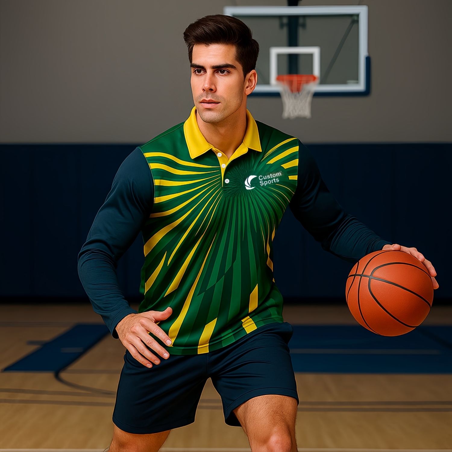 100% Poly Milk Silk Sublimated Sport Long Sleeves POLO - Image 3