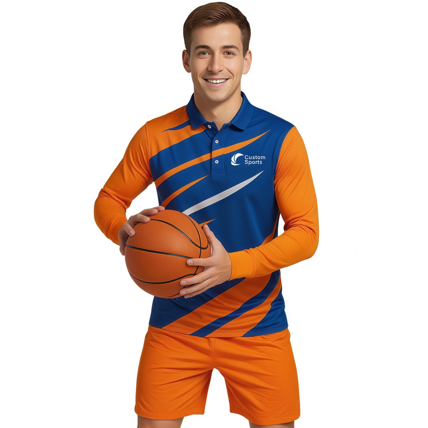 100% Poly Milk Silk Sublimated Basic Long Sleeves POLO - Image 2