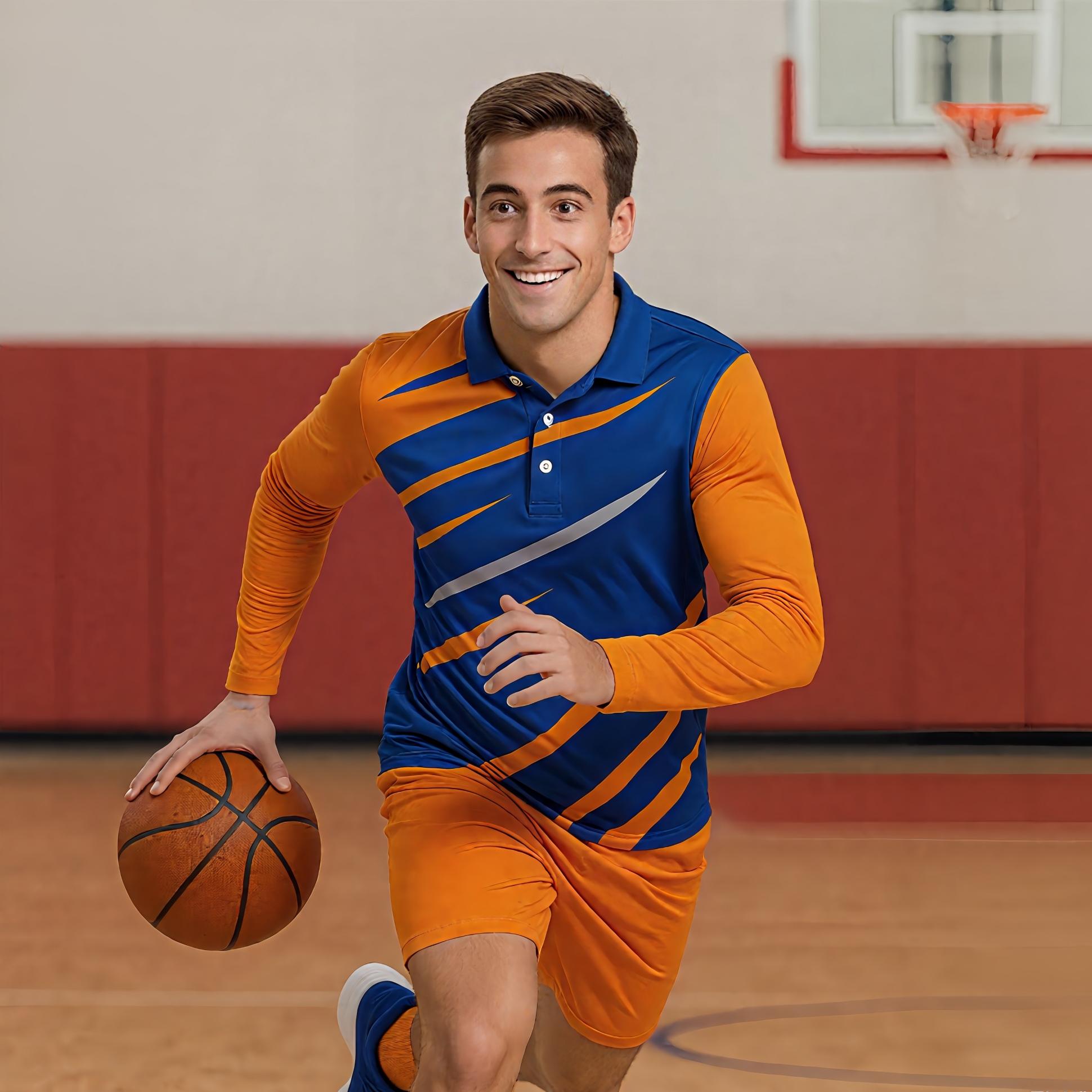 100% Poly Milk Silk Sublimated Basic Long Sleeves POLO - Image 3
