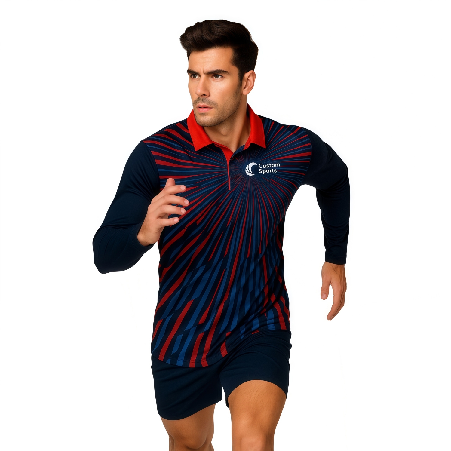 100% Poly Micro Mesh Sublimated Sport Long Sleeves POLO - Image 2