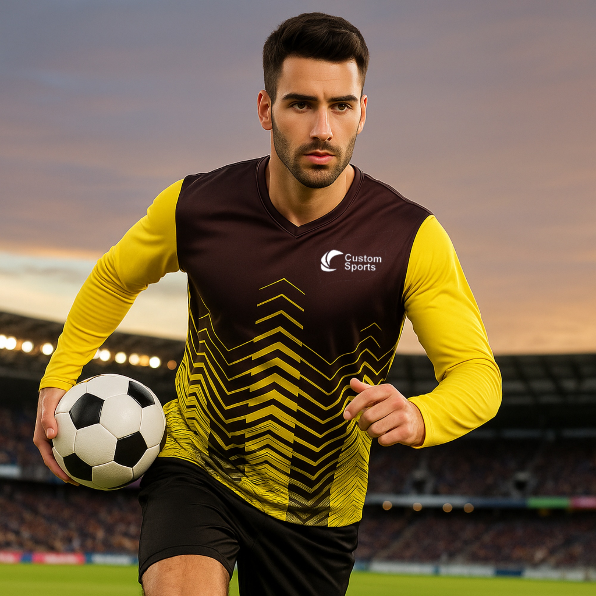 Unisex Adults 100% Polyester Micro Mesh Sublimated V-Neck Long Sleeves Shirt - Image 2