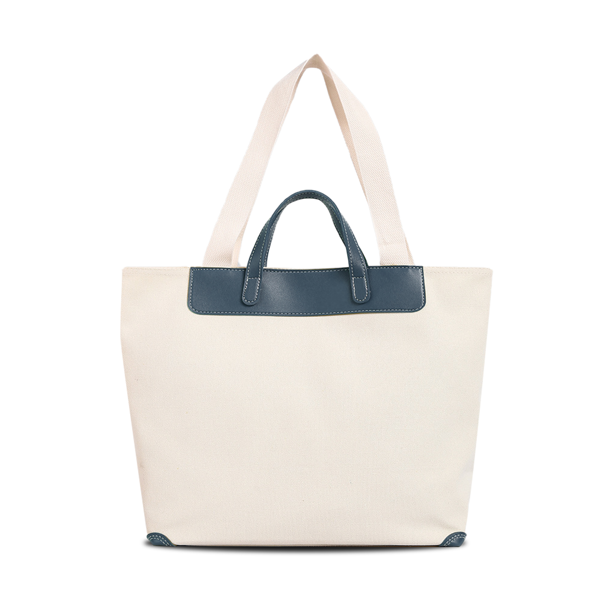 Canvas Bag With Leather Handle - Image 3