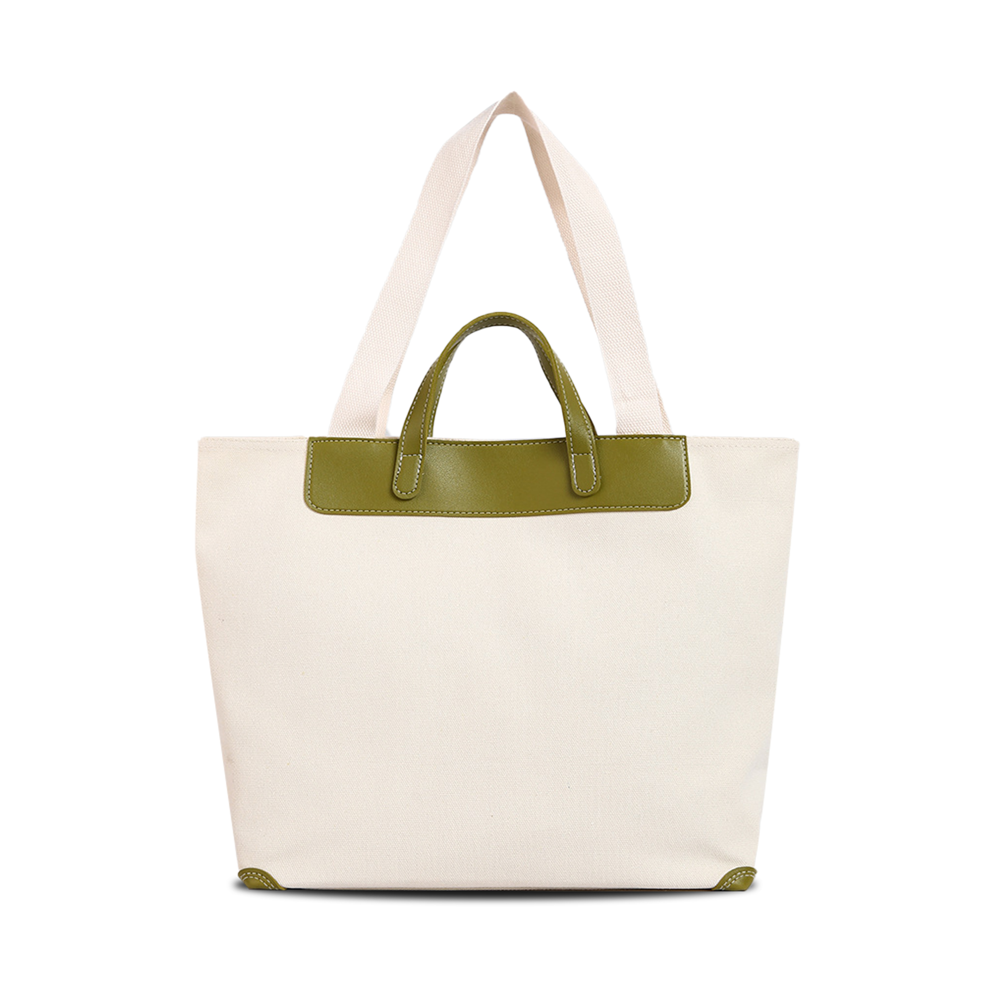 Canvas Bag With Leather Handle - Image 2