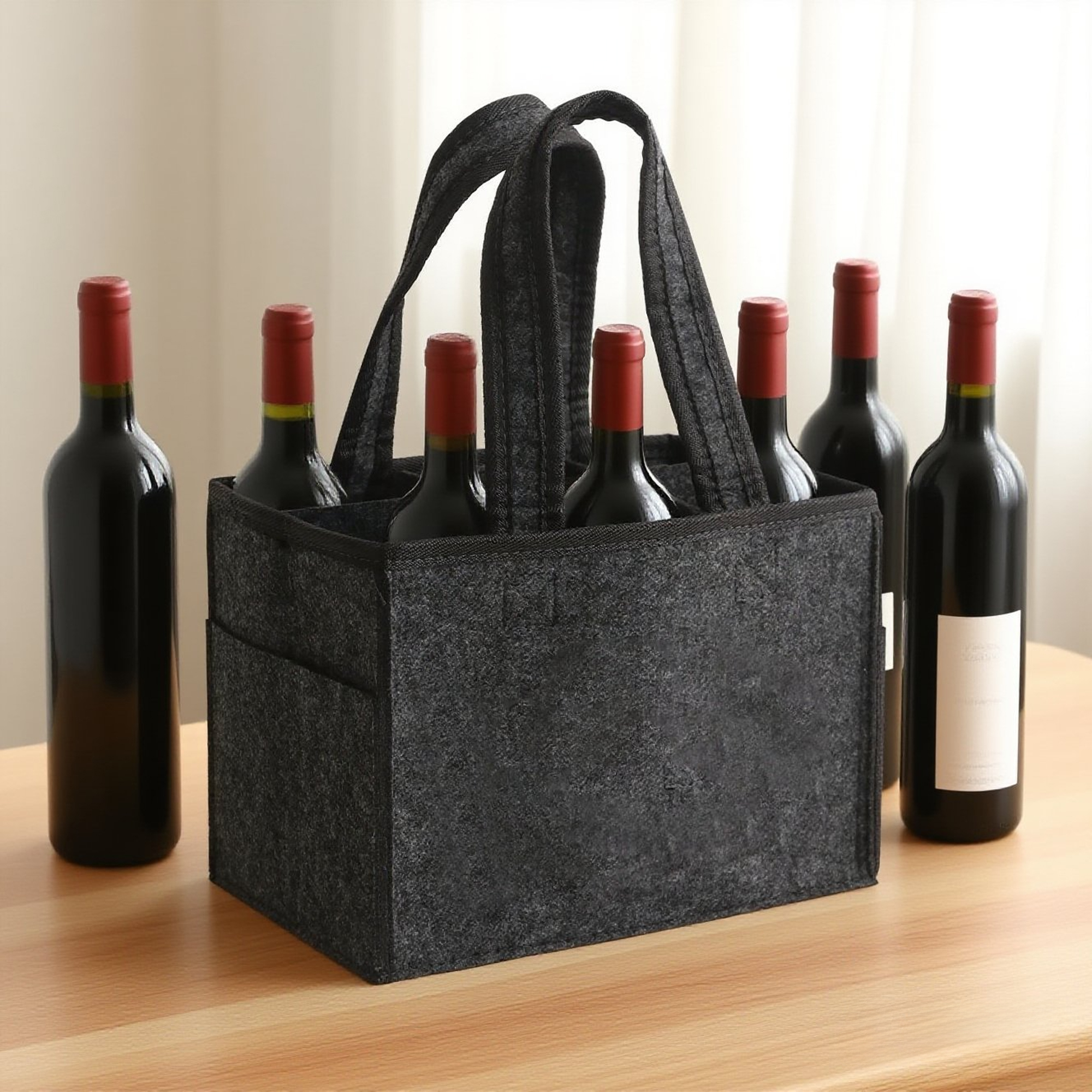 Felt Wine Tote Bag - Image 8