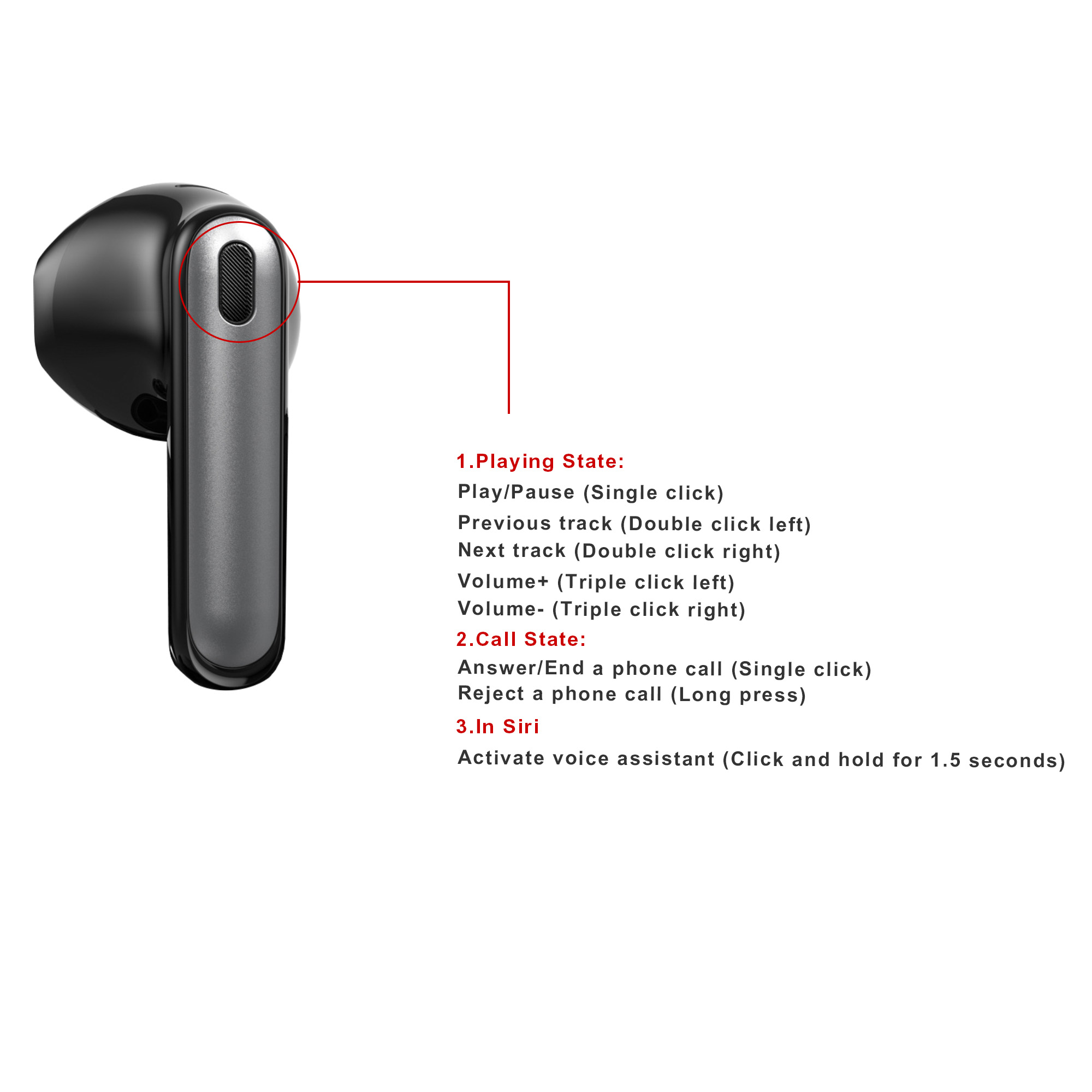 Semi in-Ear Wireless Earbuds - Image 6