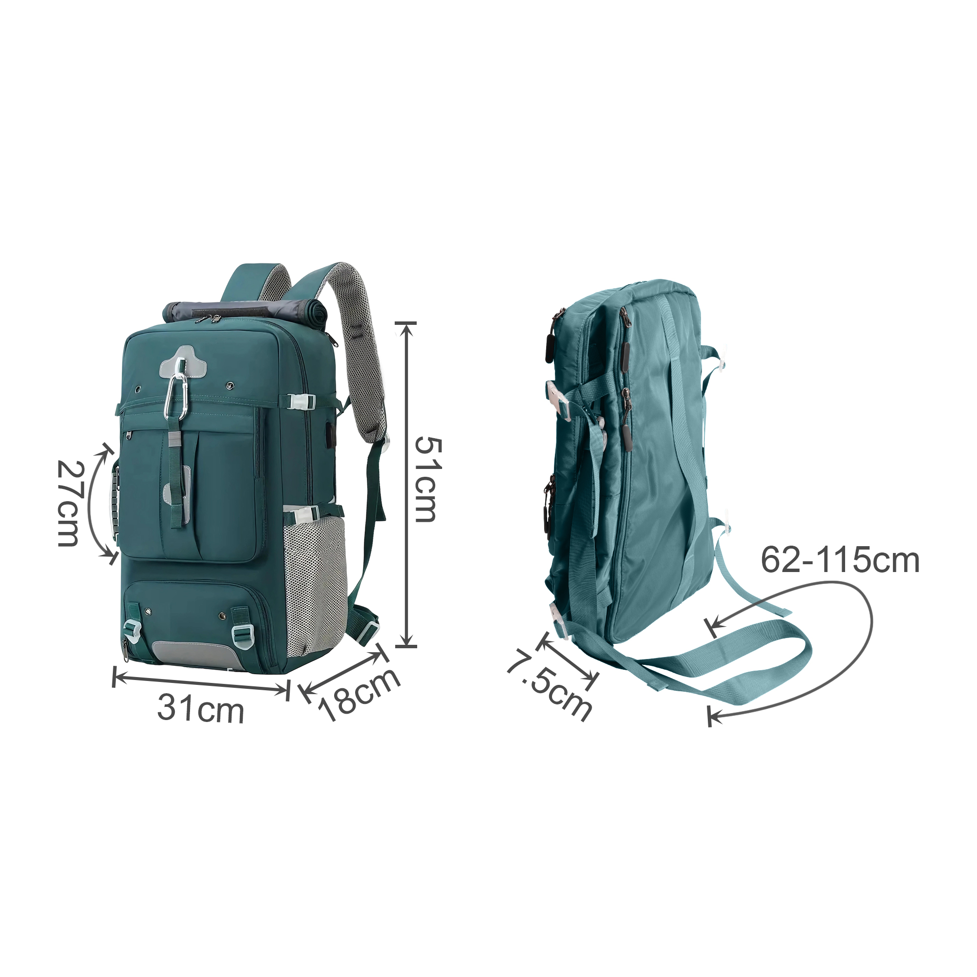 Convertible Backpack Duffel Bag - Image 7