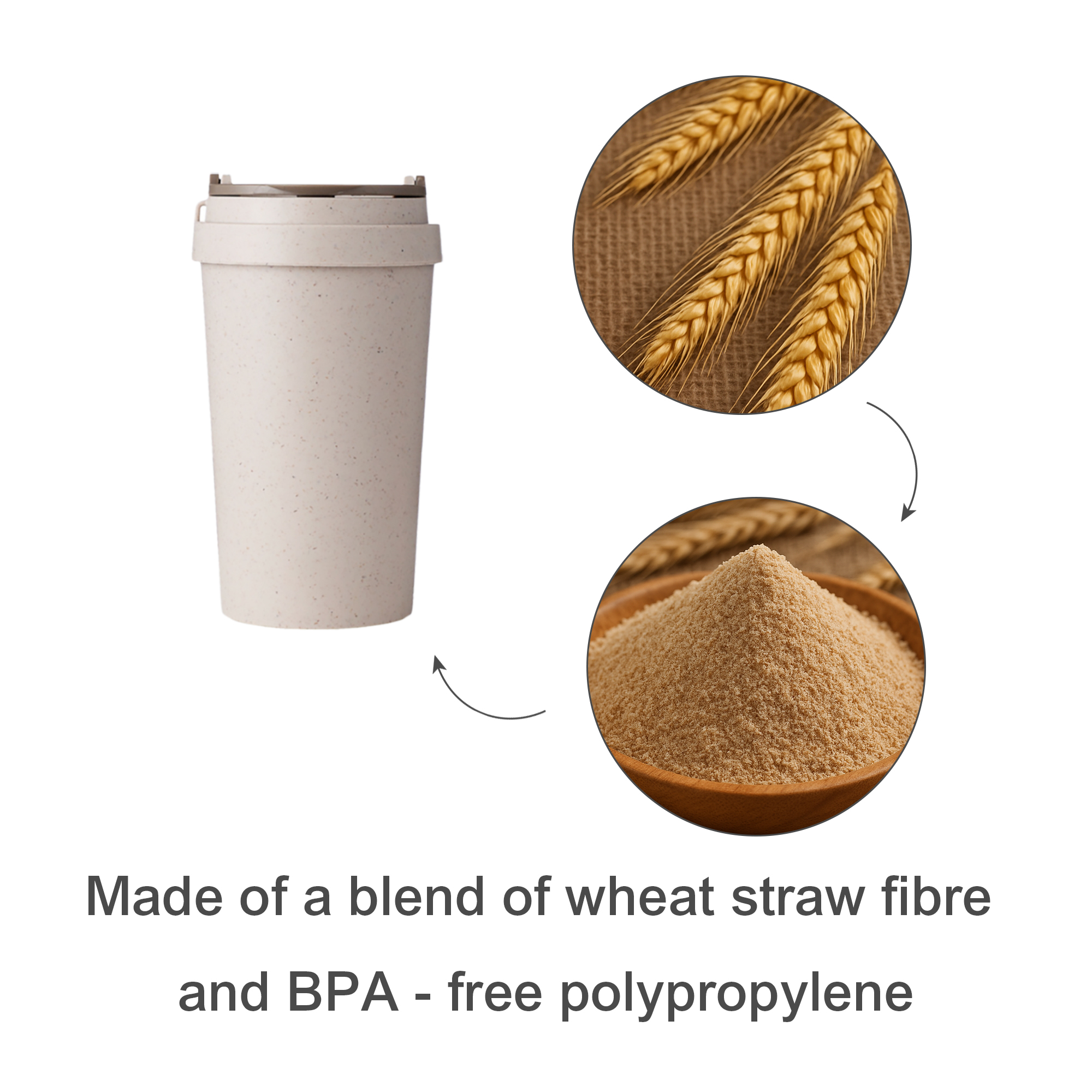 360ML Double Wall Wheat Straw Water Cup - Image 8