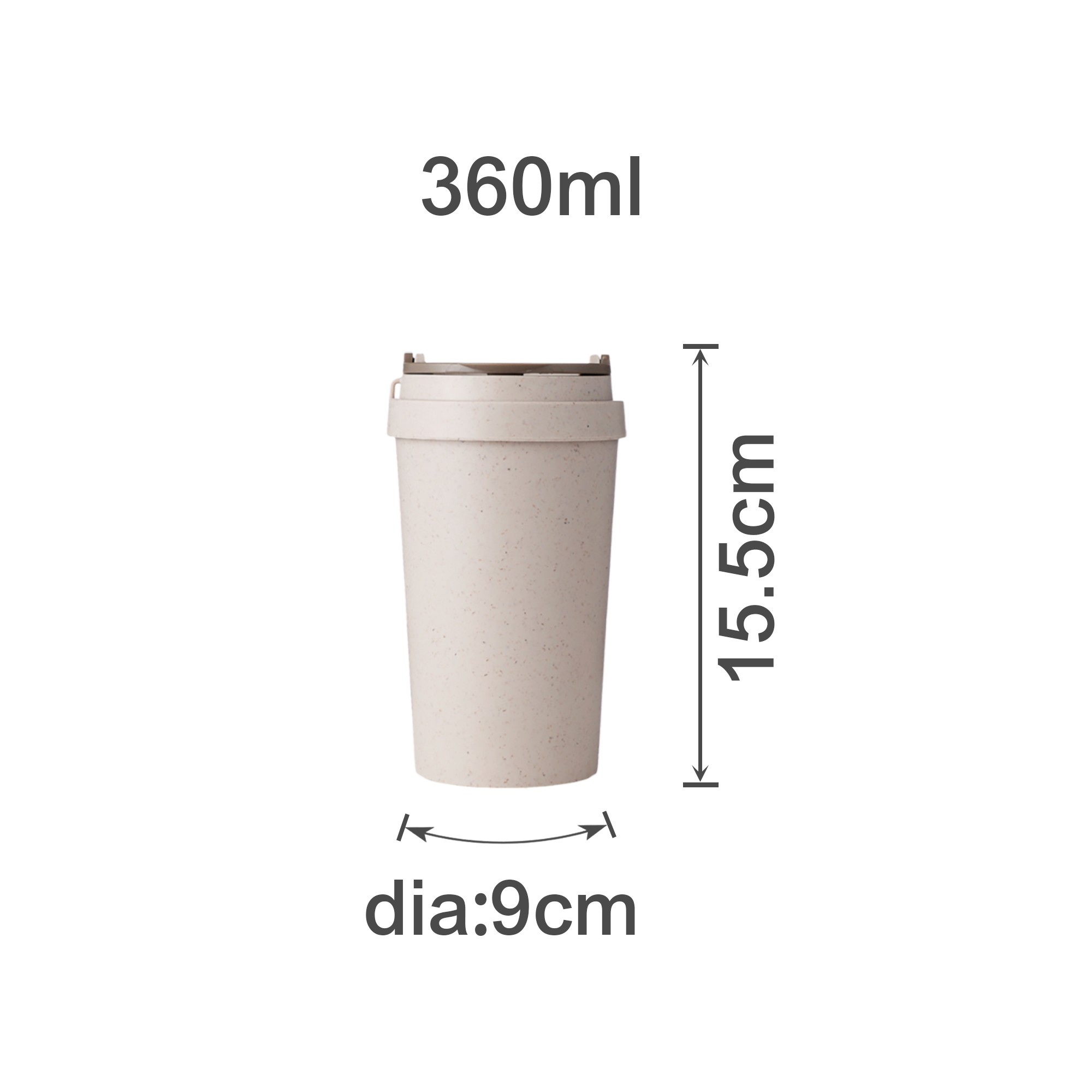 360ML Double Wall Wheat Straw Water Cup - Image 4