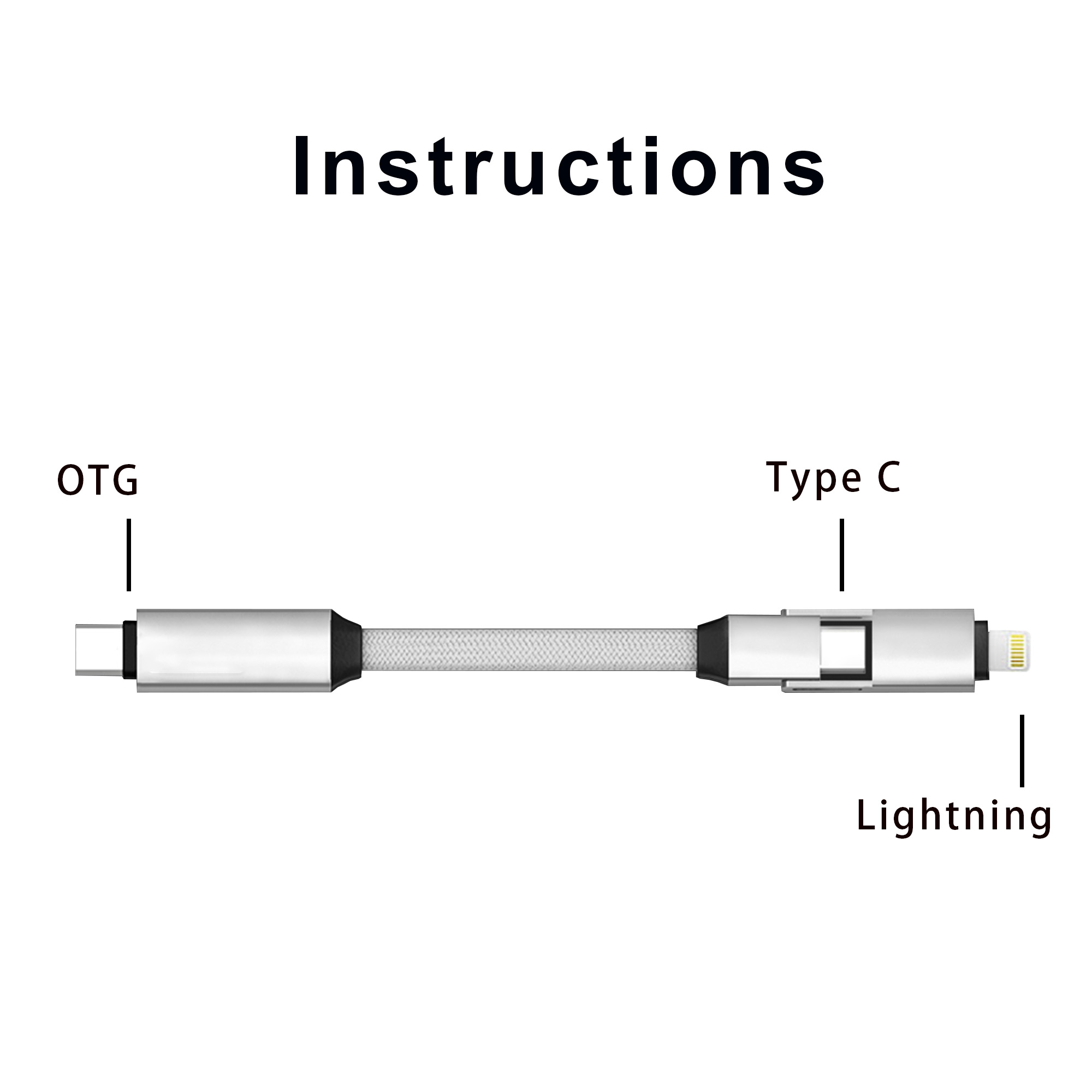 60W 3-In-1 Aluminium Charging Cable - Image 9