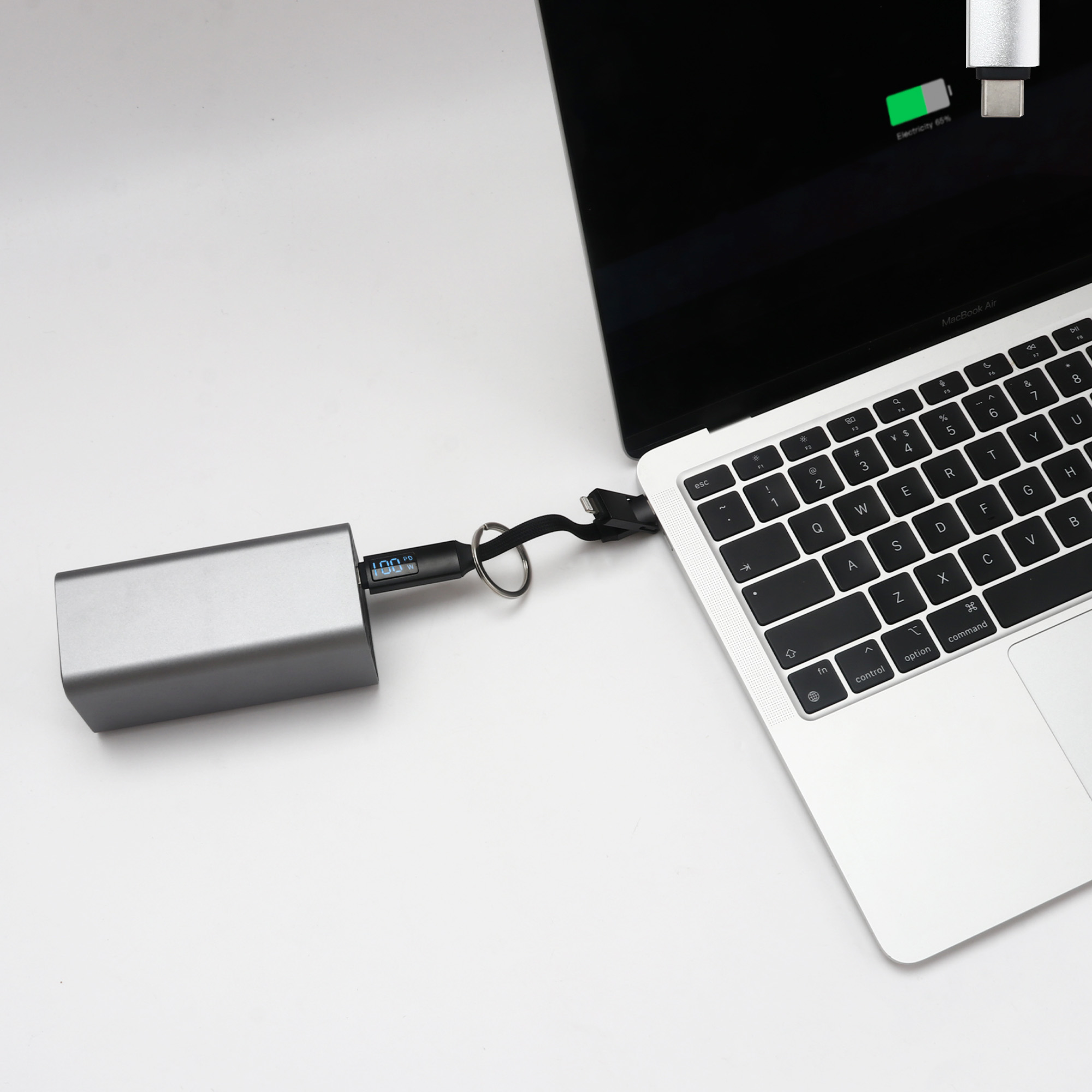 100W 3-In-1 Aluminium Charging Cable with Digital Display - Image 12