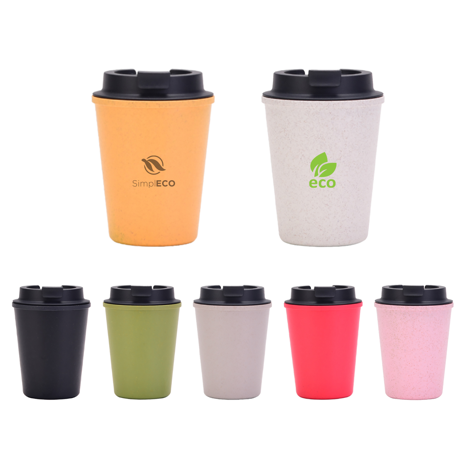 350ML Double Wall Wheat Straw Water Cup with Lid